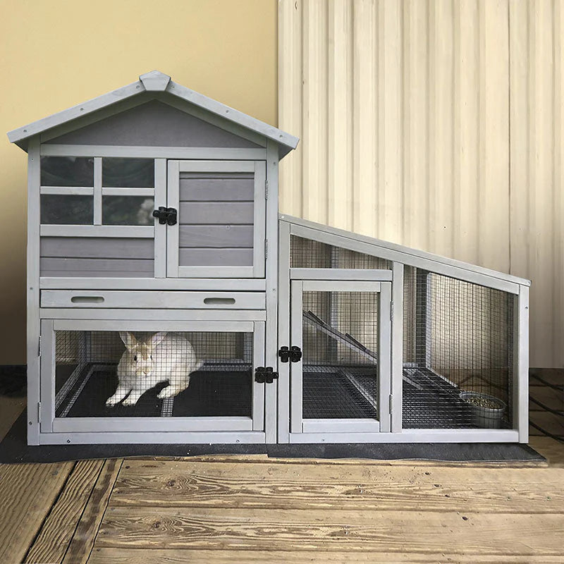 1787442697_6VyigfML Duży Rabbit Hutch Bunny klatka drewno dla kur Coop z Wire siatka