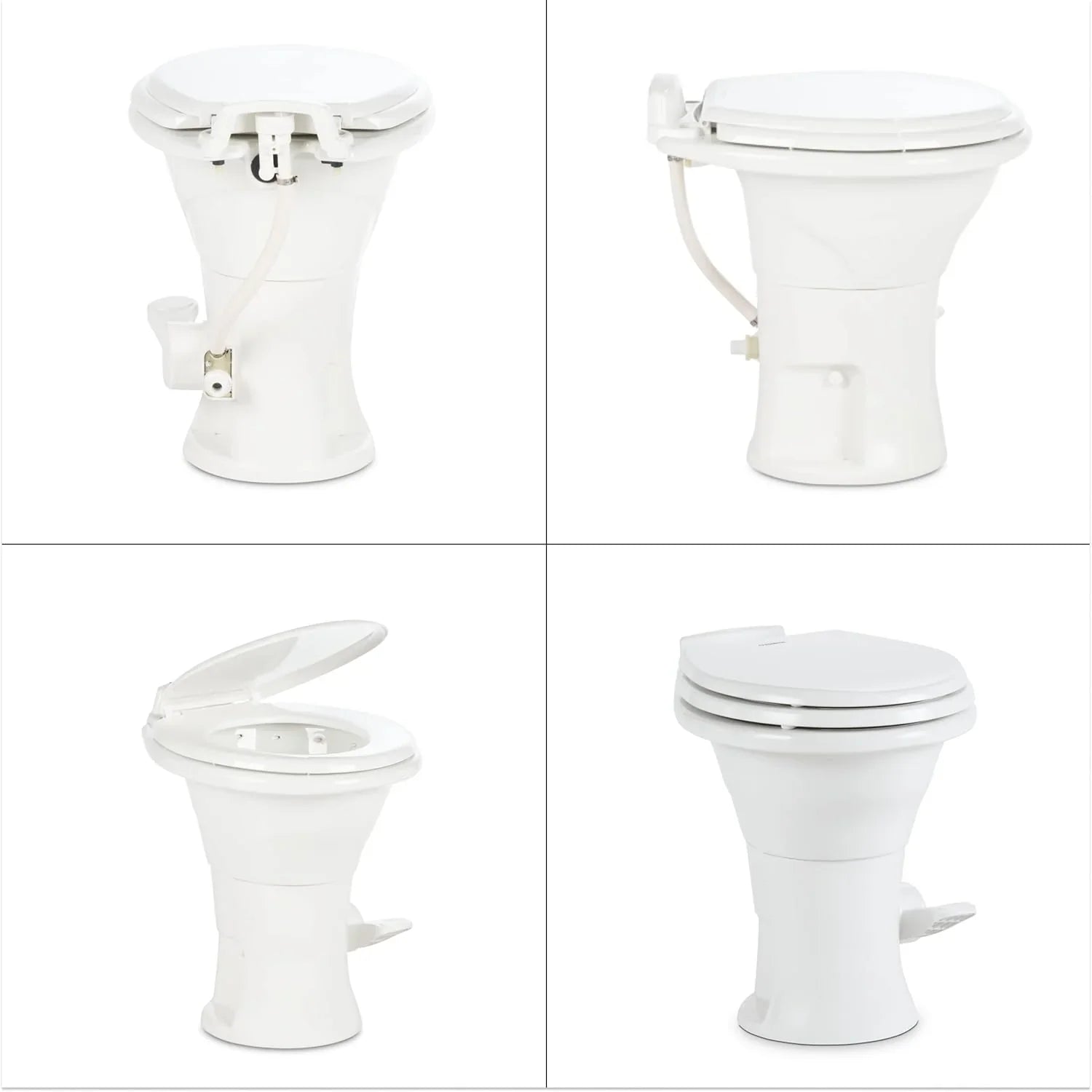 310 RV Toilet, Oblong, Powerflush, biały