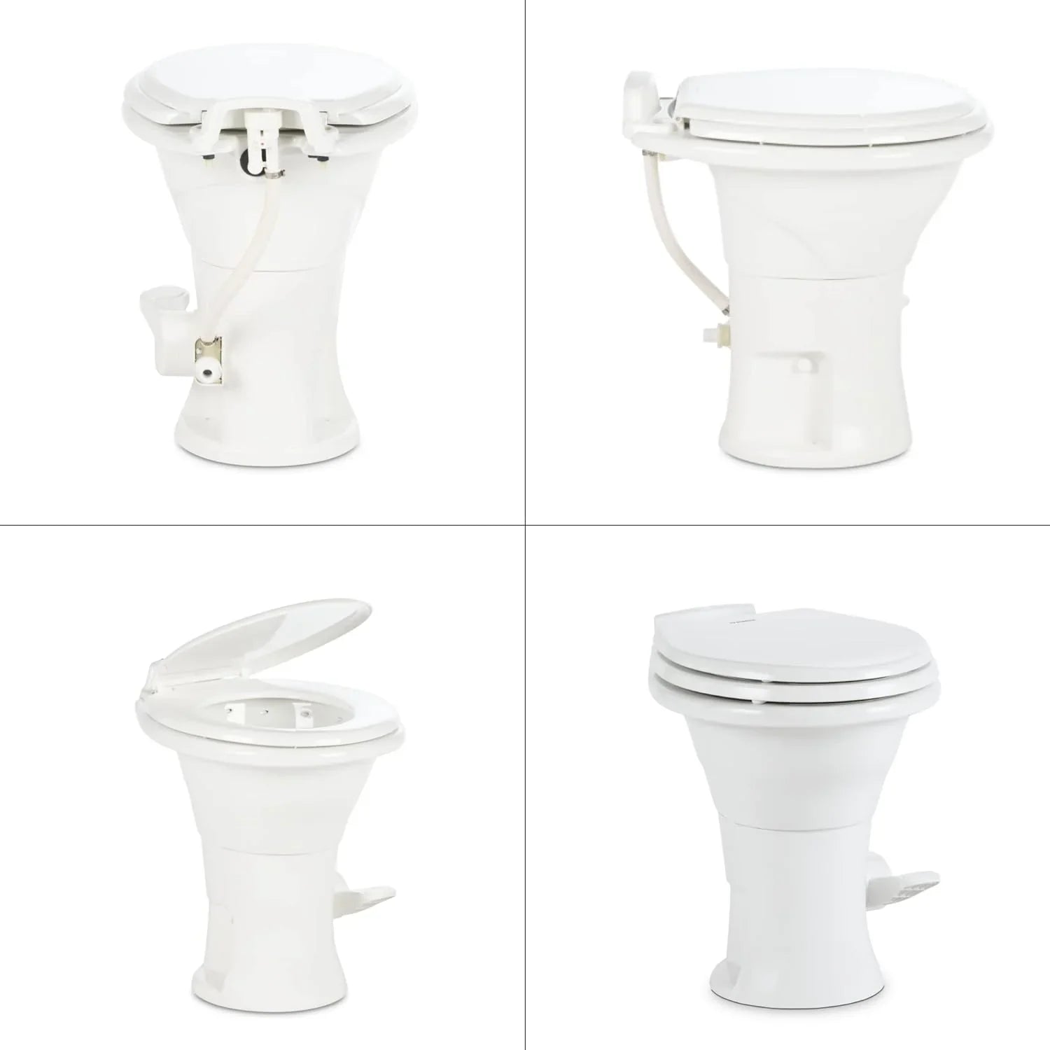 310 RV Toilet, Oblong, Powerflush, biały