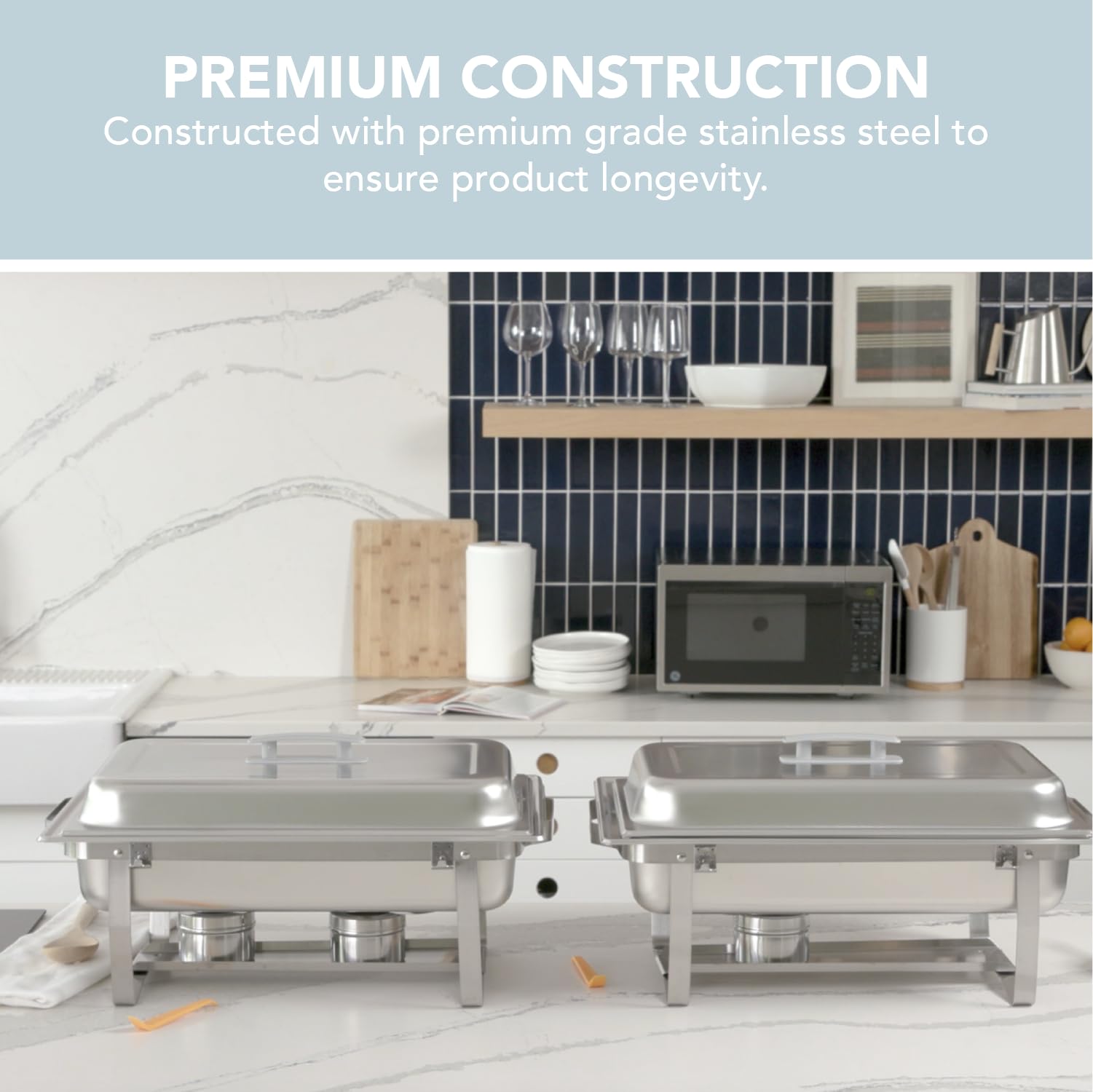 1787456816_URnGpGYT Living 4 pakiet stal nierdzewna Chafing Dish zestaw z Lids