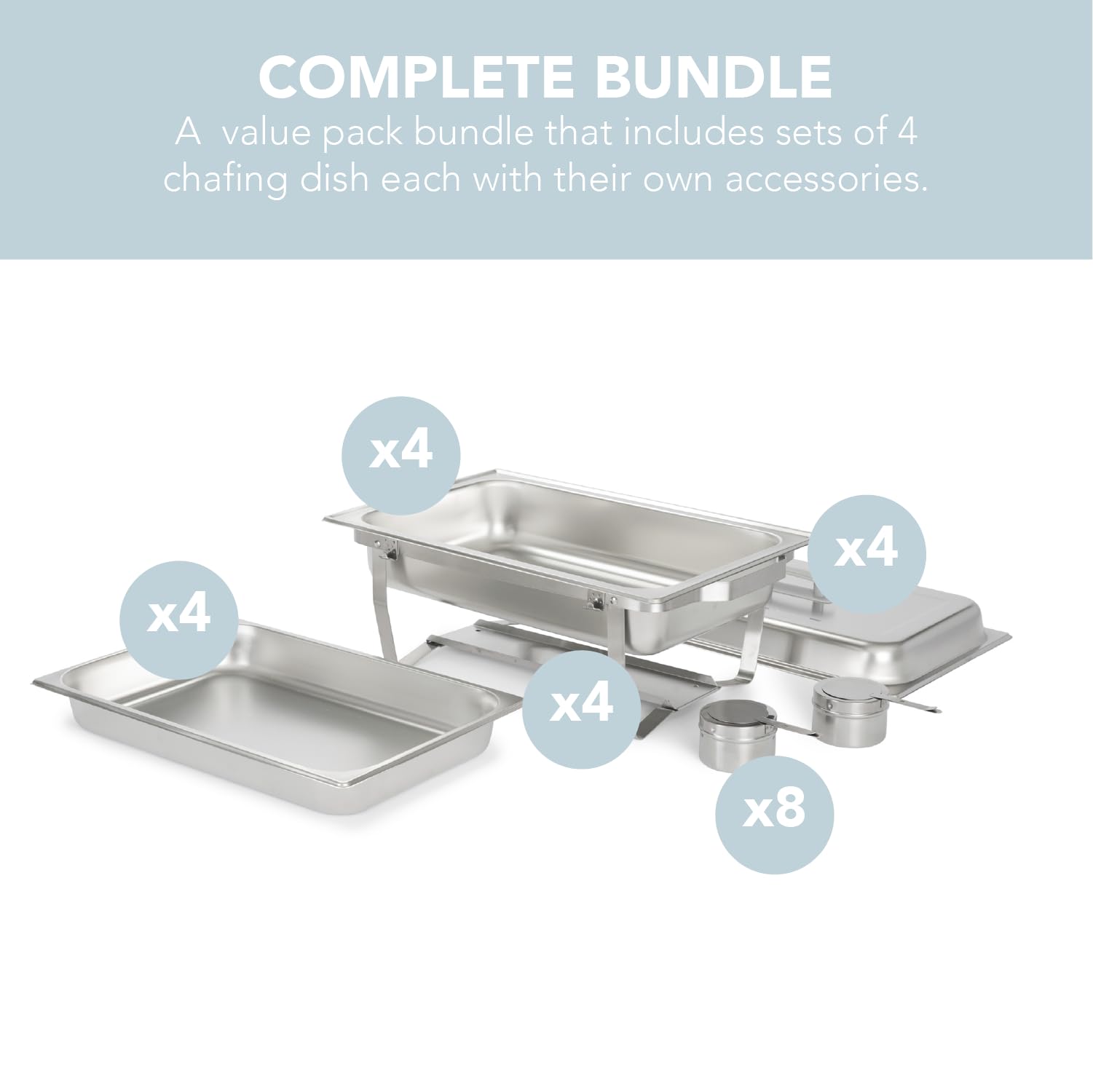 1787456823_nEPl0lQq Living 4 pakiet stal nierdzewna Chafing Dish zestaw z Lids