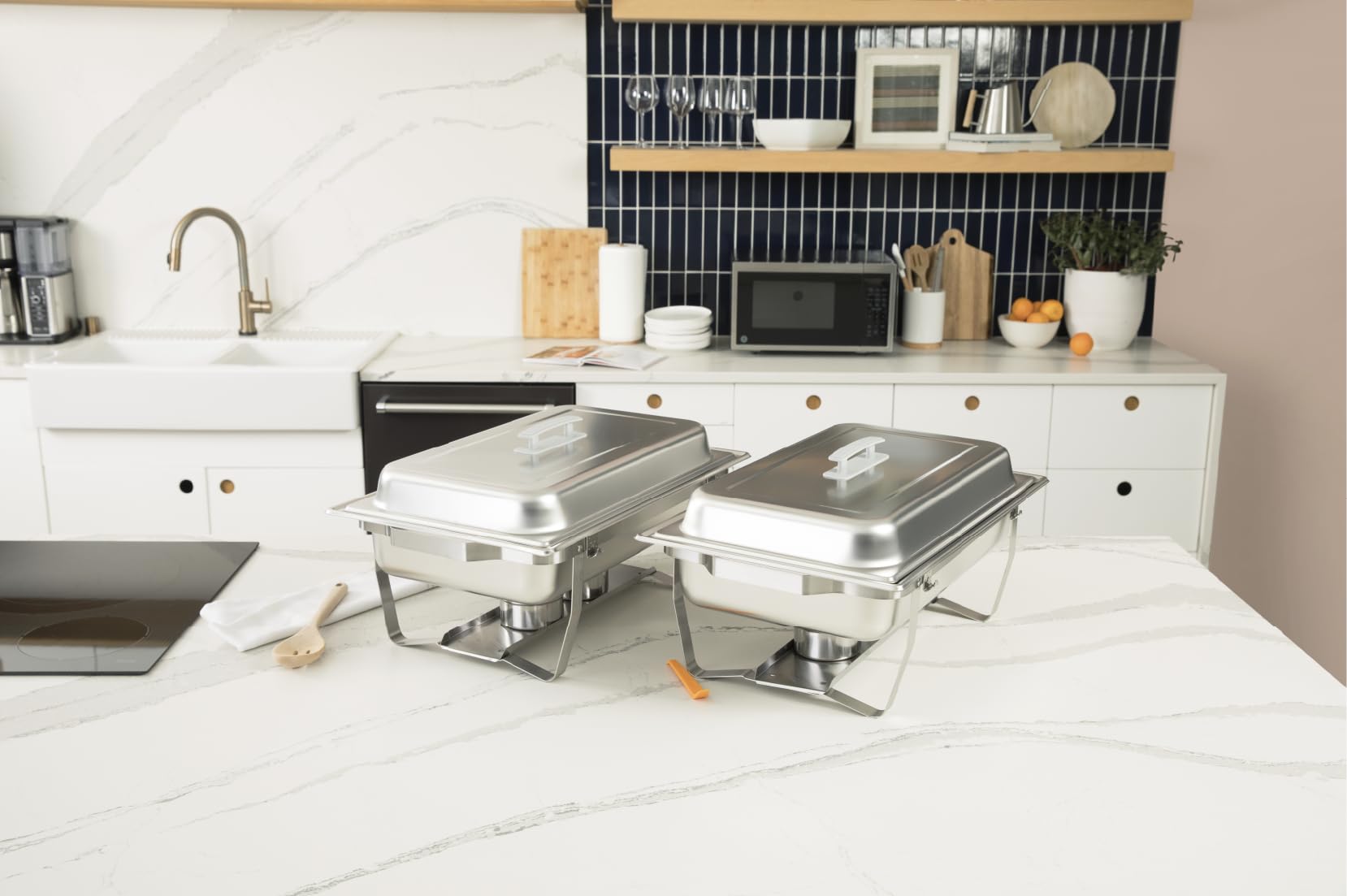 1787456826_8v48njNb Living 4 pakiet stal nierdzewna Chafing Dish zestaw z Lids