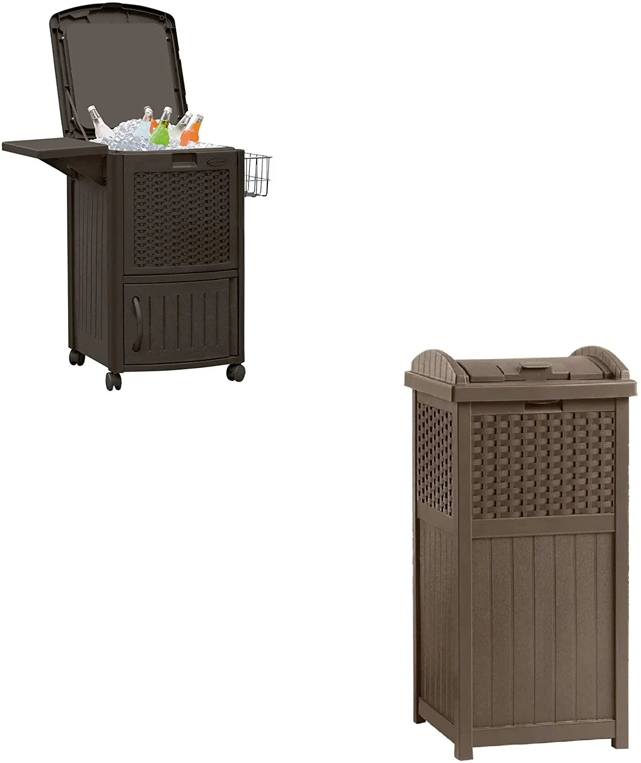 1787458474_QsaifX38 77 kwarta Resin Beverage wózek, Java i 33 galon Resin Trash puszka