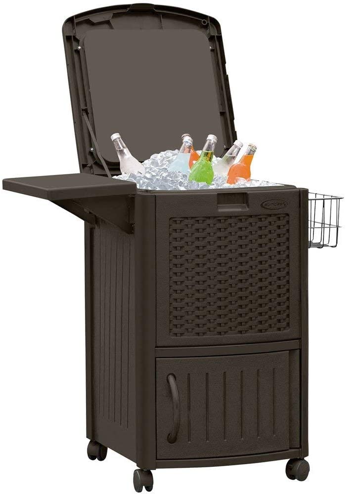 1787458478_xwsVdKa3 77 kwarta Resin Beverage wózek, Java i 33 galon Resin Trash puszka
