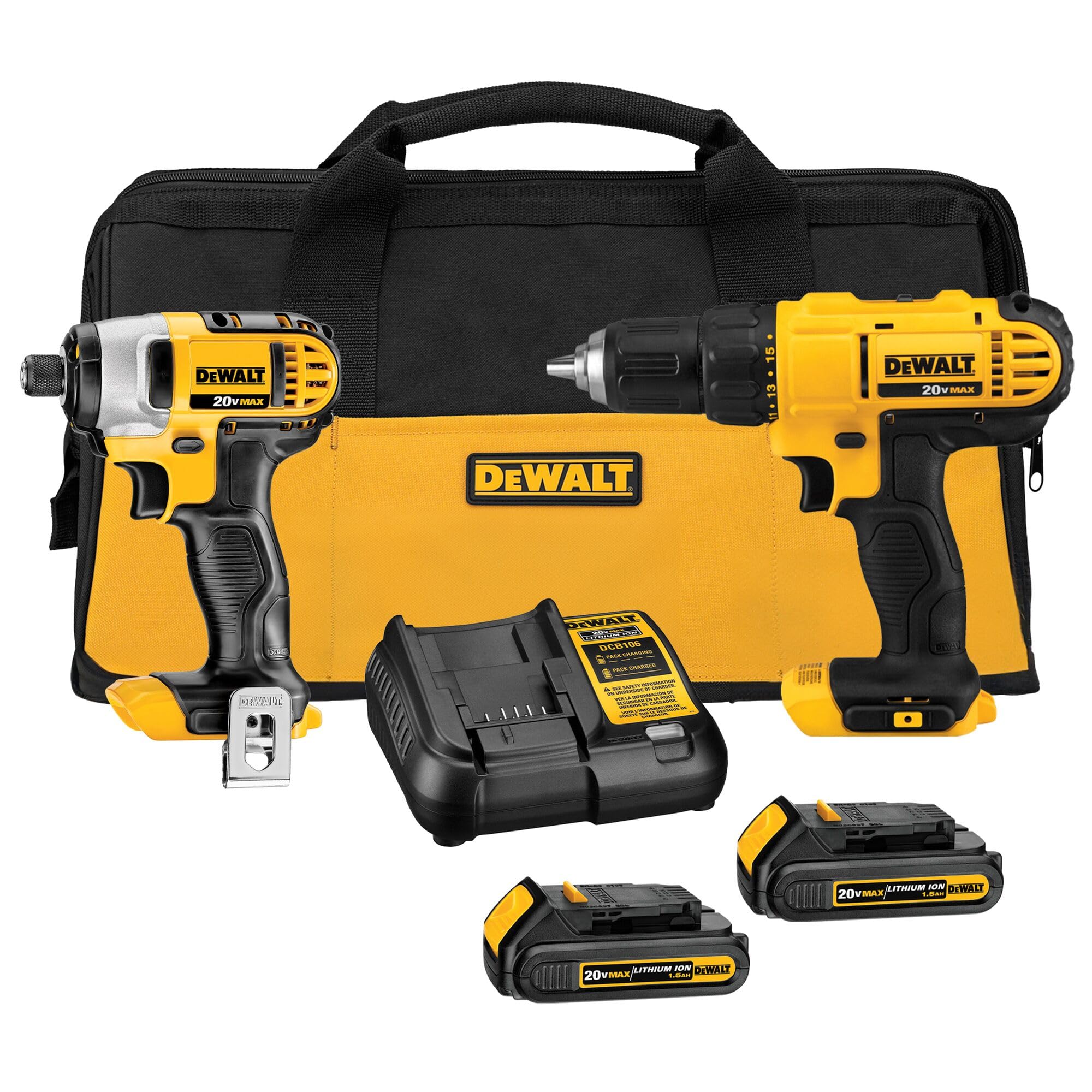 Wiertarka, 20V maks bezprzewodowy i Impact Driver zestaw