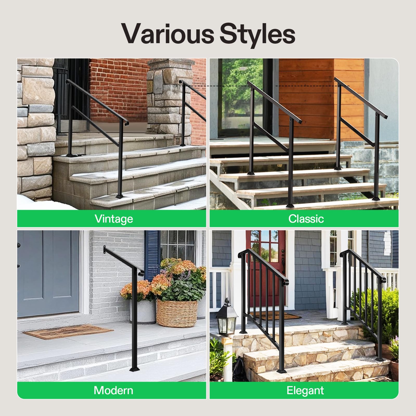1787461367_6xajfGix Zewnętrzny Handrail z 3 Step Wrought żelazko Railing