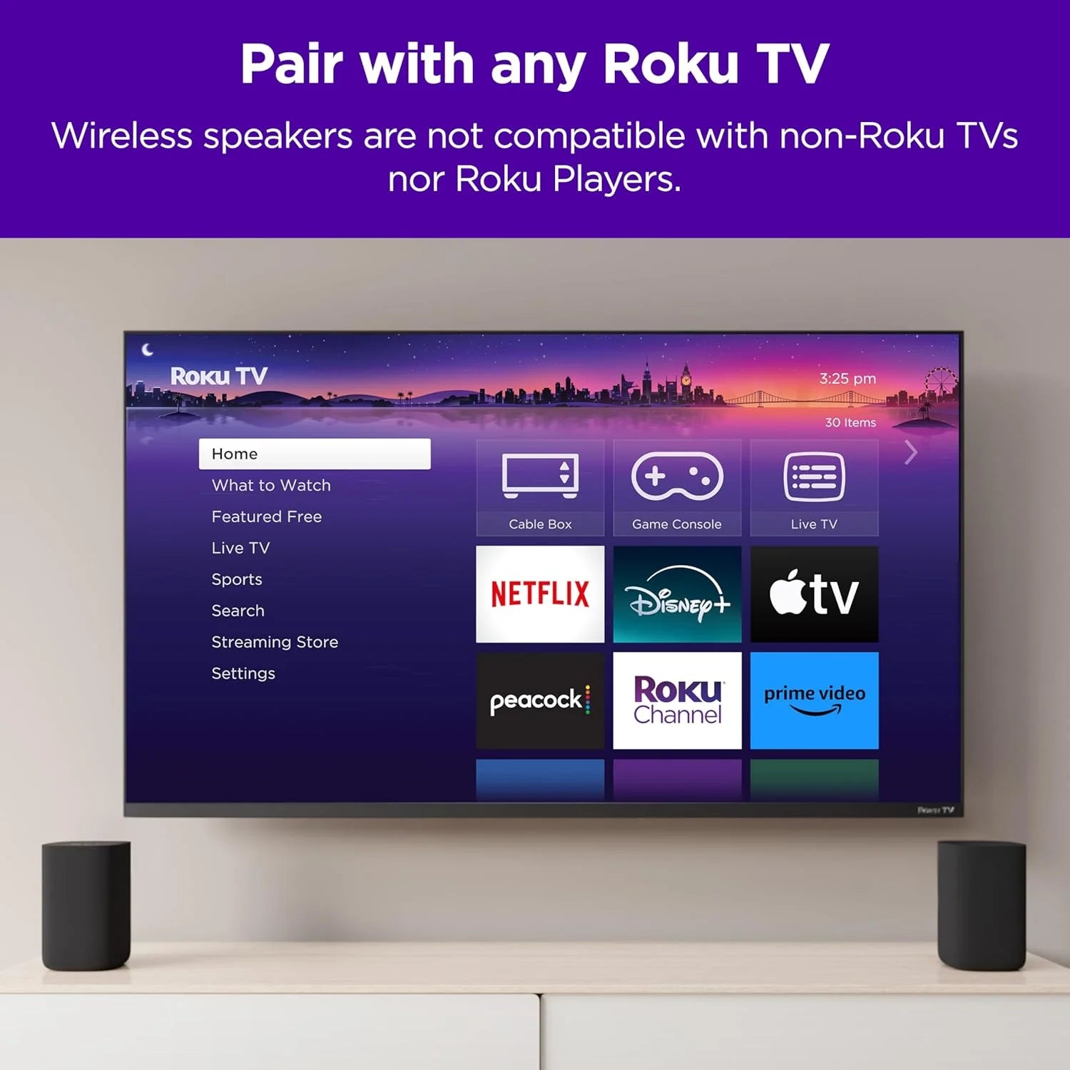 Bezprzewodowy do Streambars or TV Speakers, czarny, 2 Count