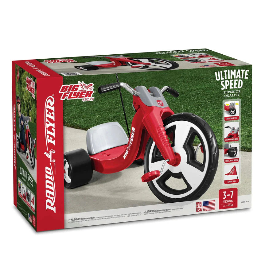 1787467149_JEsMWWBx Big Sport Chopper z 16-cali Front koło Tricycle, Unisex, czerwony do Ages 3-7
