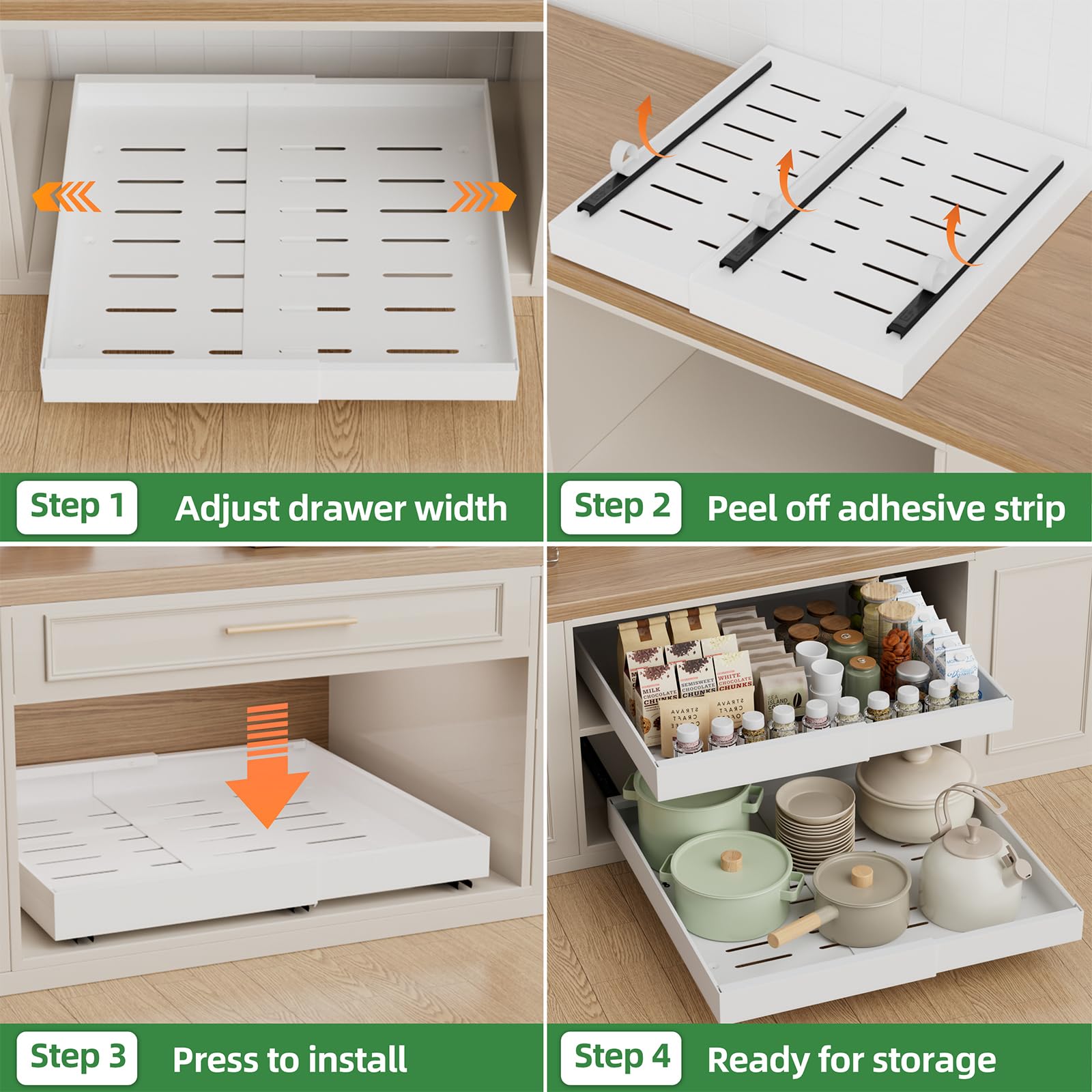 1787468861_FeGPRprF Szafka, 4 pakiet Pull Out, Organizer z 3 zjezdzalnia Rails