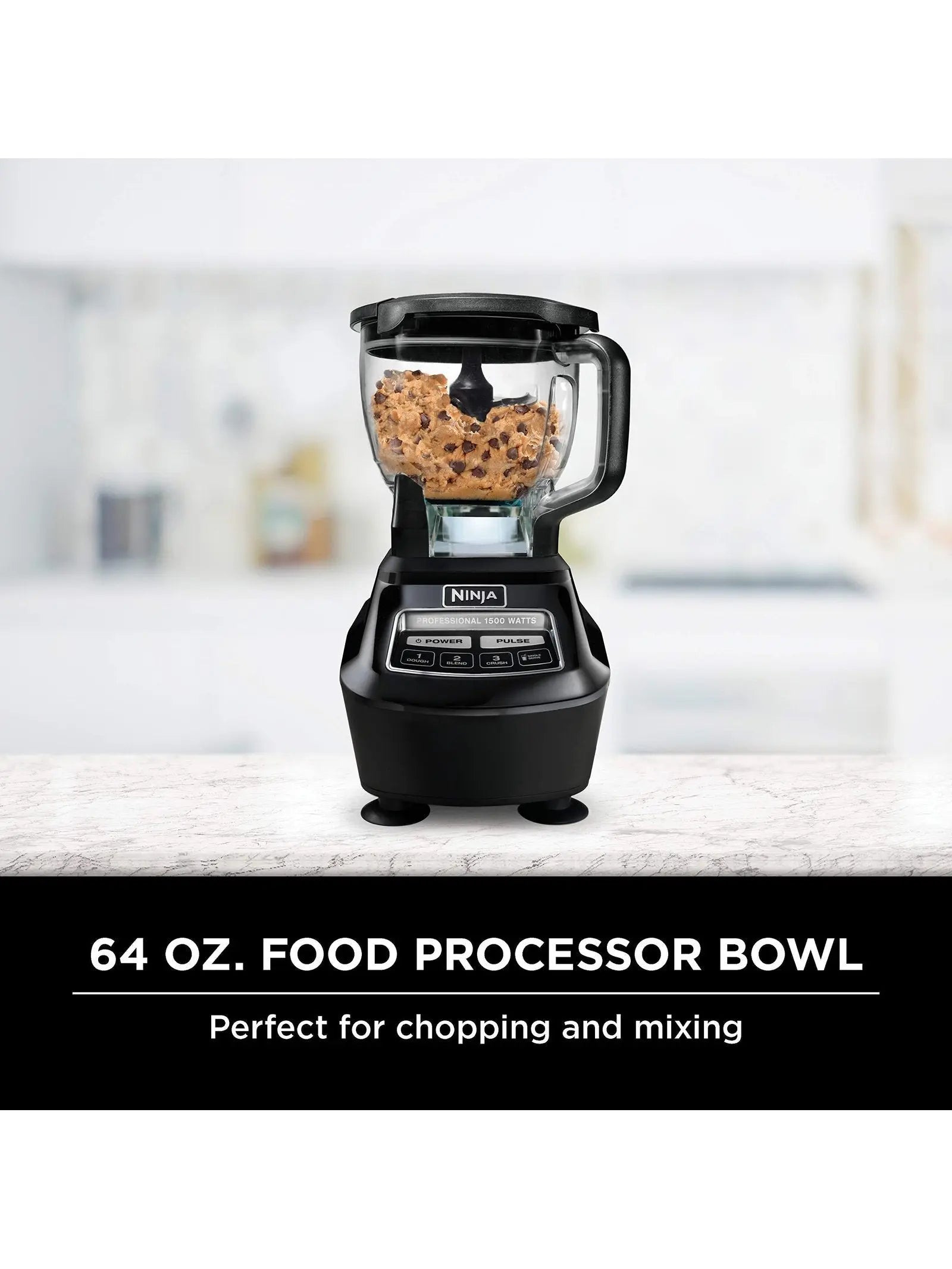 BL770 Mega Kitchen System, Featuring 1500W, 4 Functions for Smoothies, Processing, Dough, Drinks and More, With 72 Oz.* Blender Pitcher, 64 Oz. Processor