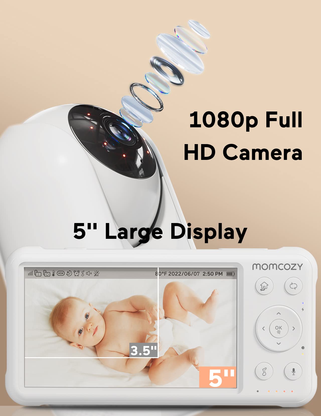 1787471267_s7tkk2k0 Video dziecięcy monitor, 1080P HD, 2-Way audio, Night Vision