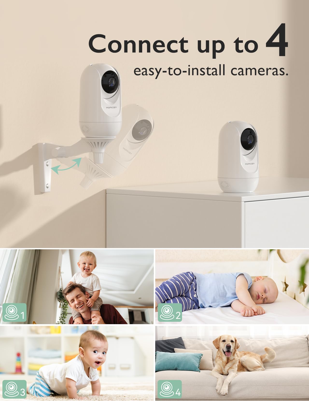 1787471282_Rf4vMgKD Video dziecięcy monitor, 1080P HD, 2-Way audio, Night Vision