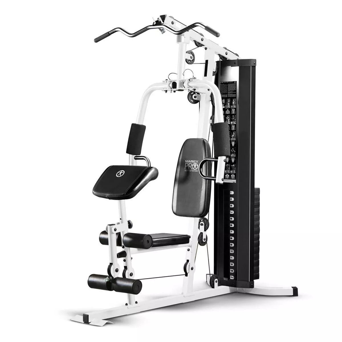 1787472110_bW58RQ9V Home Gym - 150 Pound Stack - Dual Function Arm Press and Leg Developer, Full Body Workout, Black/white