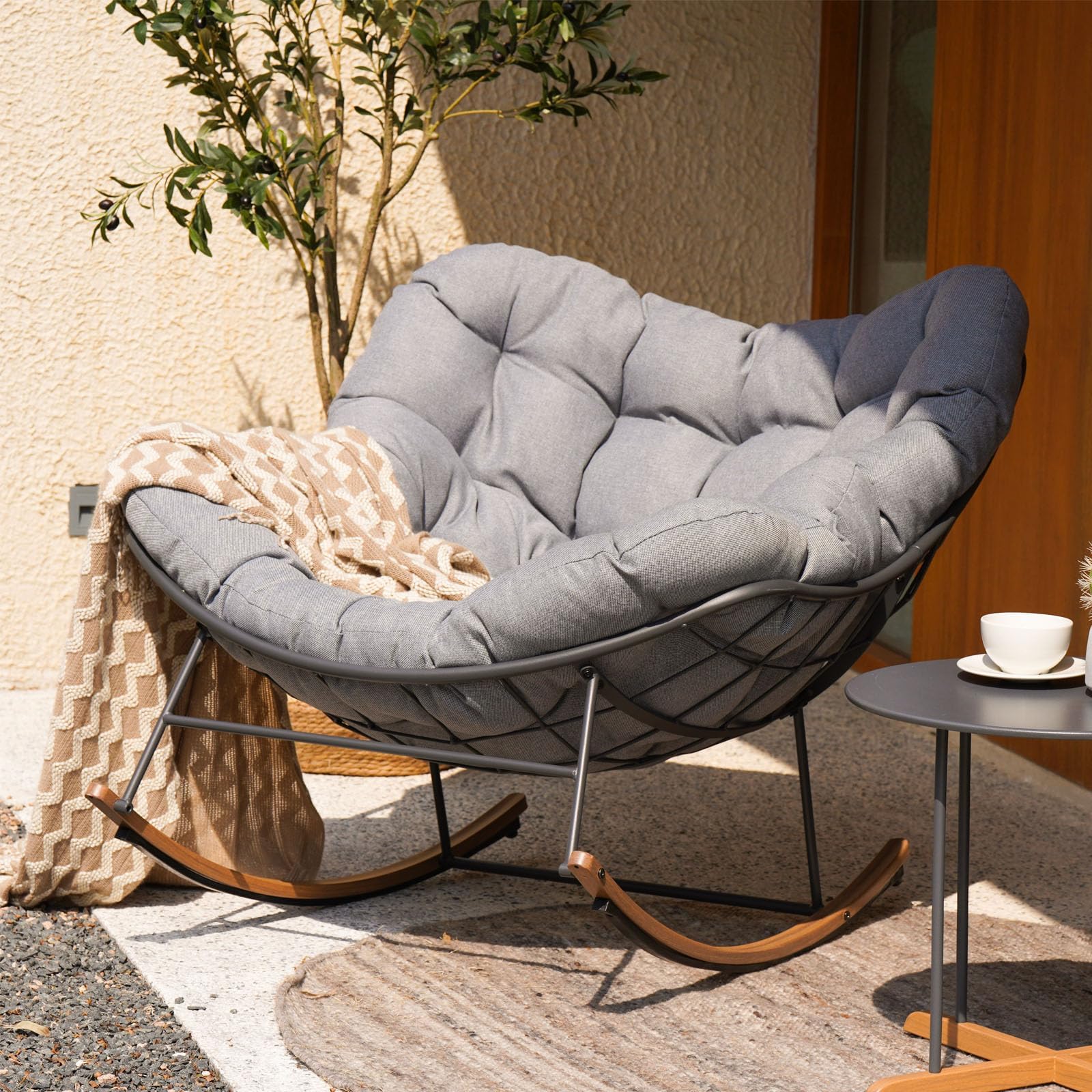1787478079_BRgepxvu Oversized Papasan fotel bujany z Thick Cushion