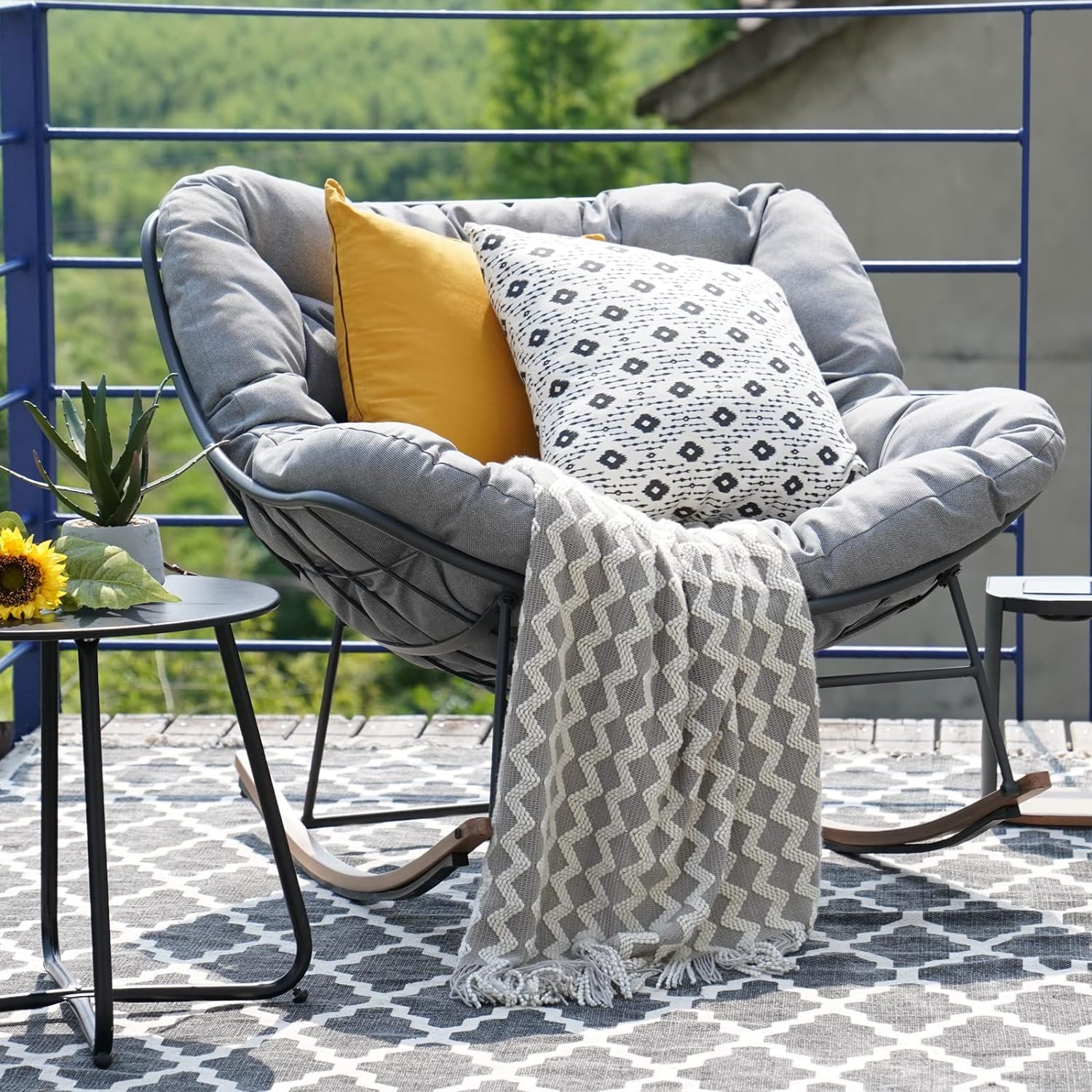 1787478108_ITA9z5er Oversized Papasan fotel bujany z Thick Cushion