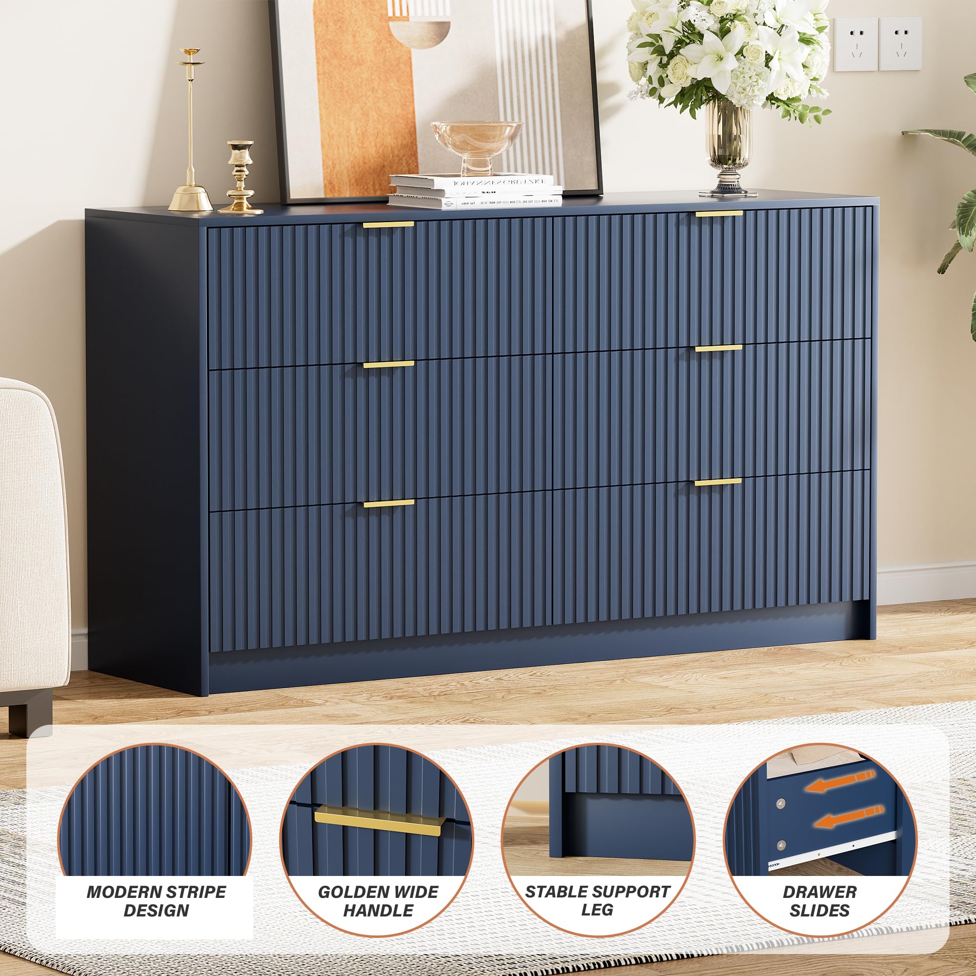 1787479370_tVGJPVO8 Navy niebieski nowoczesny Dresser z 6 szuflady