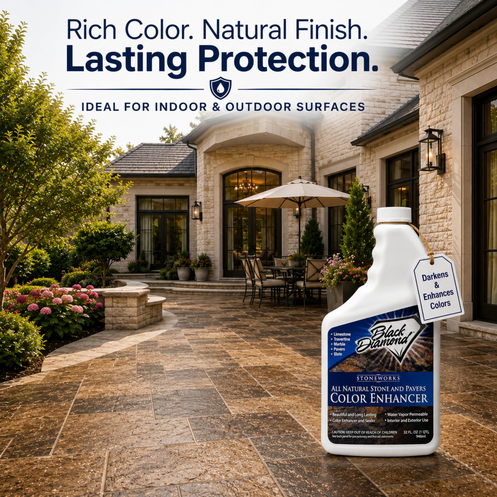 1787485509_gfBErCJl Czarny Diamond Stoneworks kolor Enhancer Sealer, do Natural Stone i Pavers
