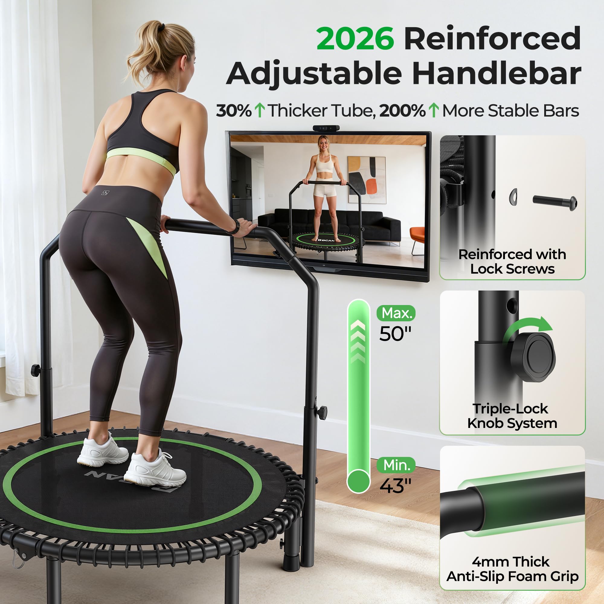 BT2 mini Rebounder do doroslych Trampoline, 450/550LBS