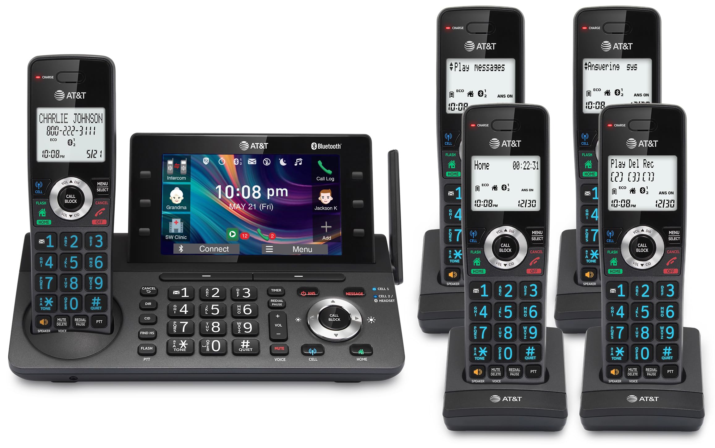 1787491639_LjKcFYfx 5-Handset DECT 6.0 bezprzewodowy Phone z Answering maszyna