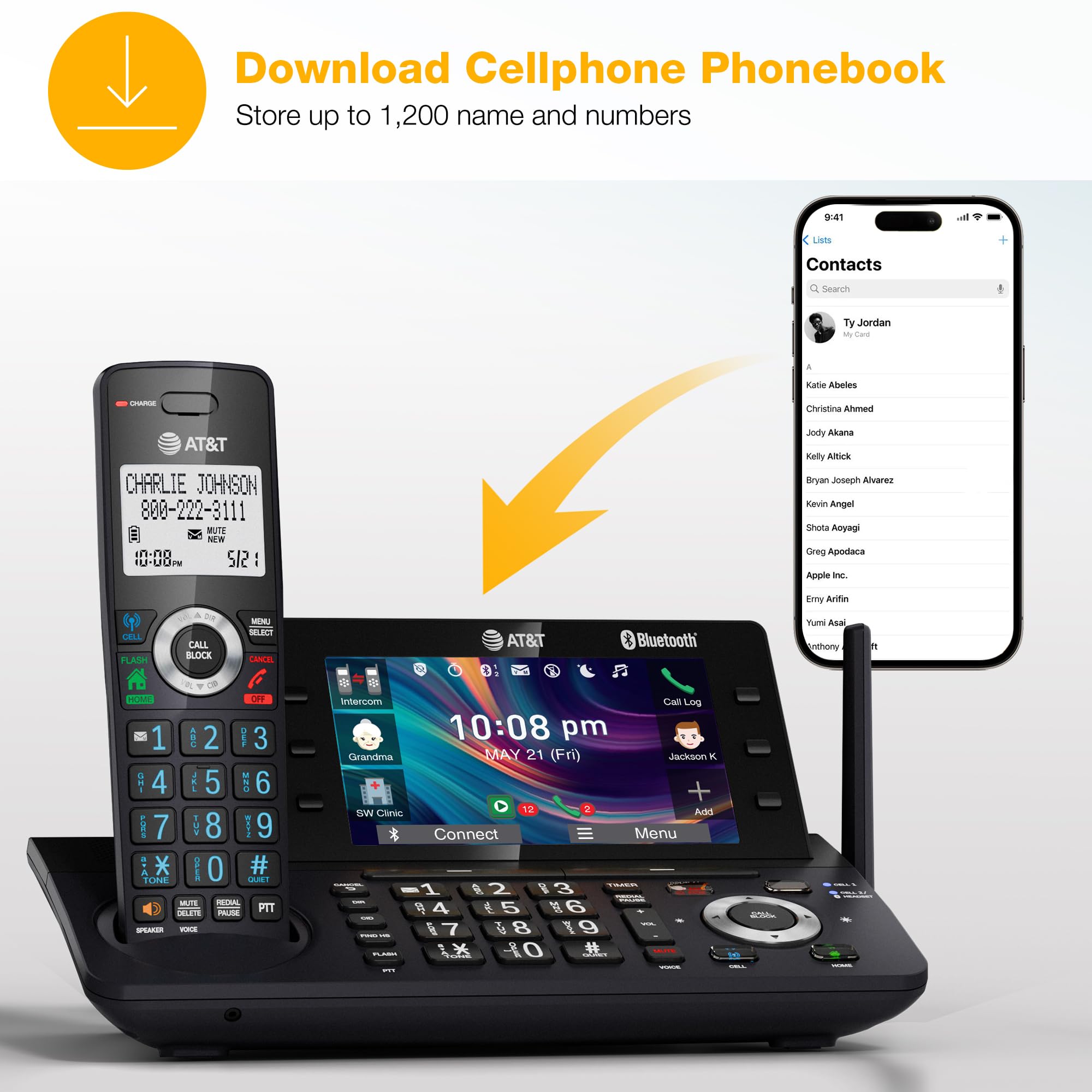 1787491674_pwLX4DvE 5-Handset DECT 6.0 bezprzewodowy Phone z Answering maszyna