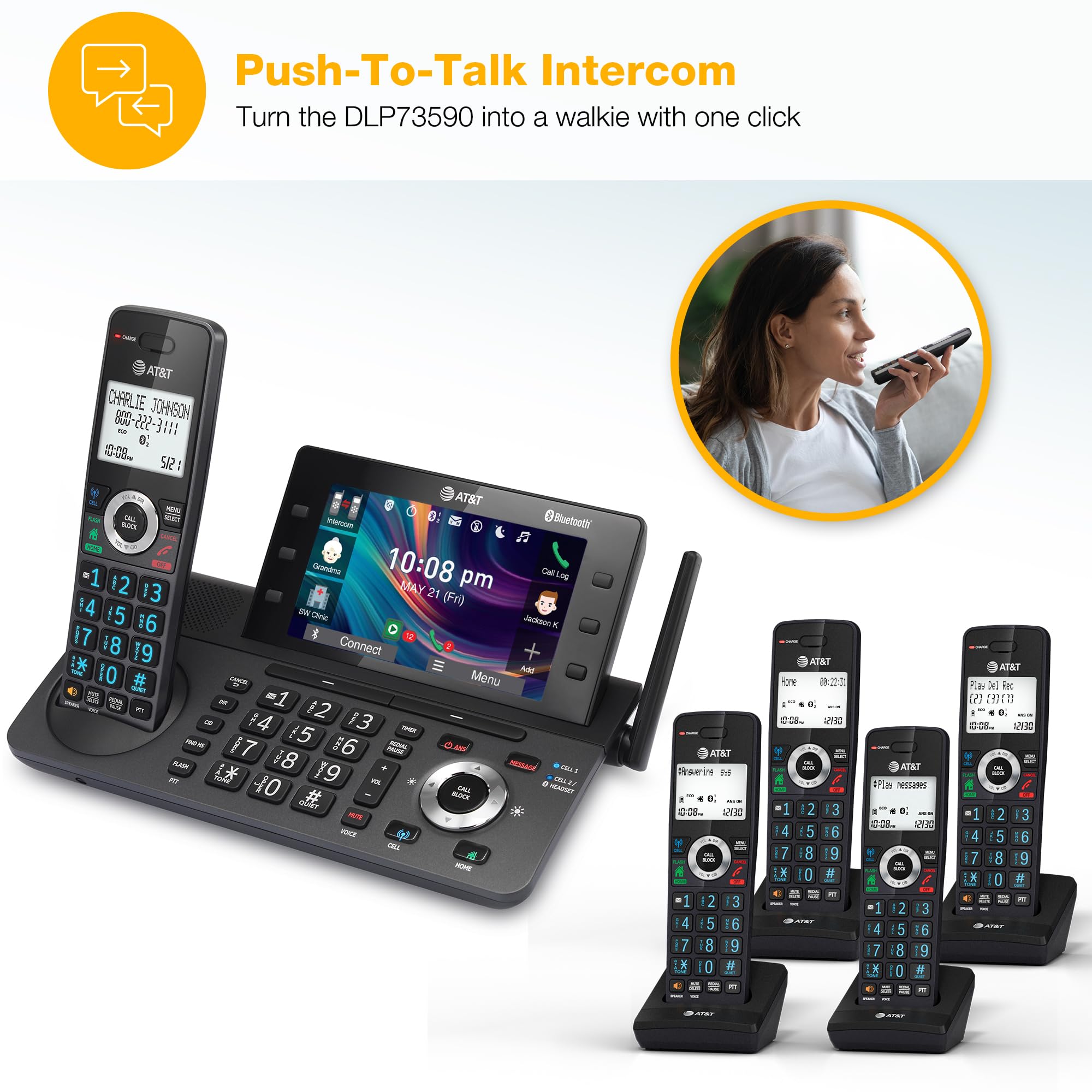 1787491679_UFF7CaPs 5-Handset DECT 6.0 bezprzewodowy Phone z Answering maszyna