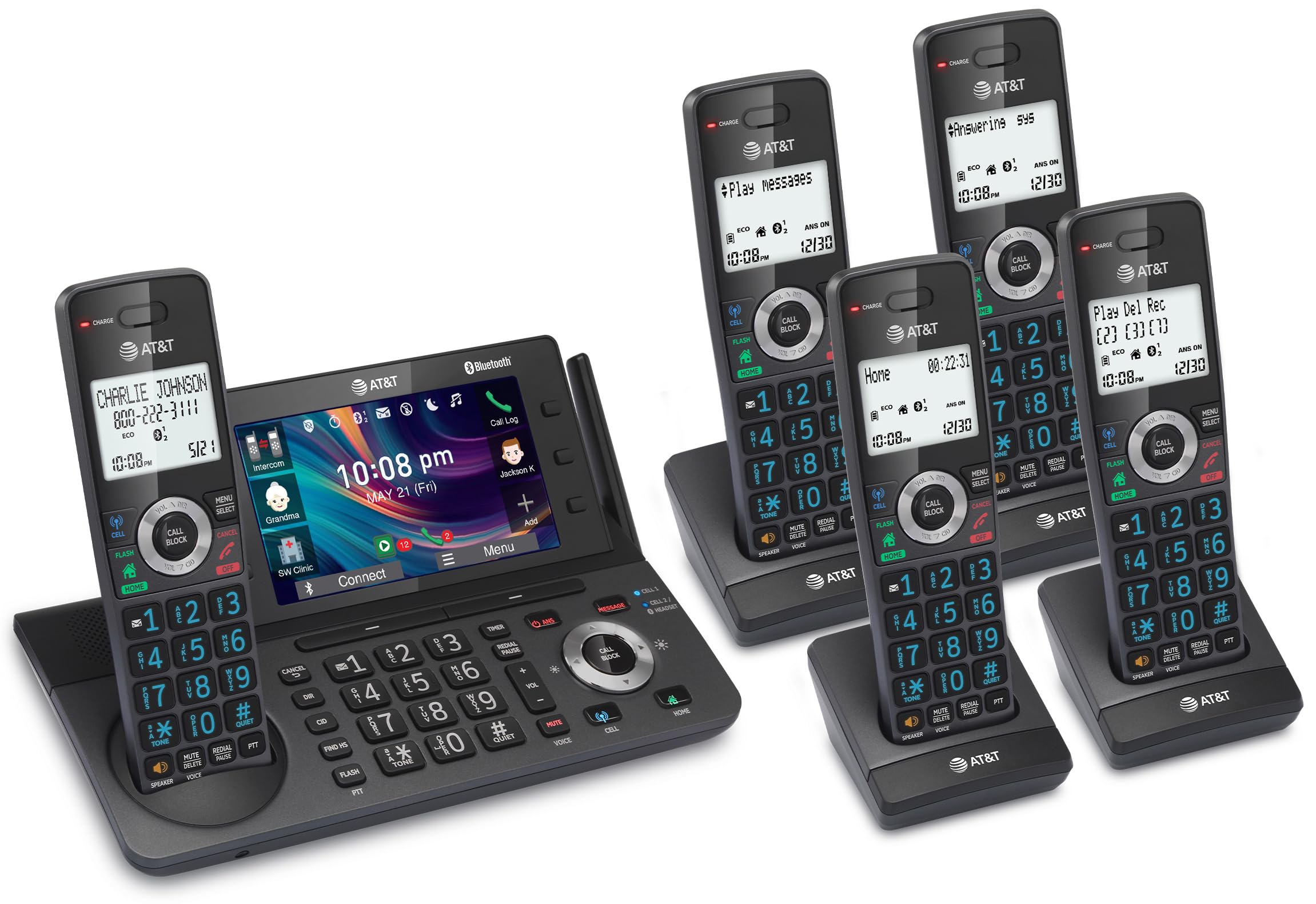 1787491689_AfQhftJu 5-Handset DECT 6.0 bezprzewodowy Phone z Answering maszyna