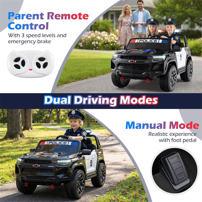 1787495812_WIgg5qbH 24V 4WD 2-Seater Ride on Police Car, Featuring Licensed Kids Electric Vehicle with Remote Control, Megaphone, Siren, Flashing LED Lights and Storage