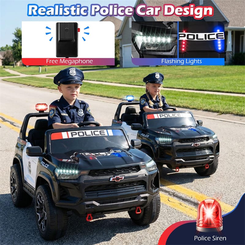 1787495821_iaDAXqr2 24V 4WD 2-Seater Ride on Police Car, Featuring Licensed Kids Electric Vehicle with Remote Control, Megaphone, Siren, Flashing LED Lights and Storage
