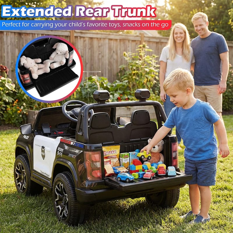 1787495824_B5cd4rrM 24V 4WD 2-Seater Ride on Police Car, Featuring Licensed Kids Electric Vehicle with Remote Control, Megaphone, Siren, Flashing LED Lights and Storage