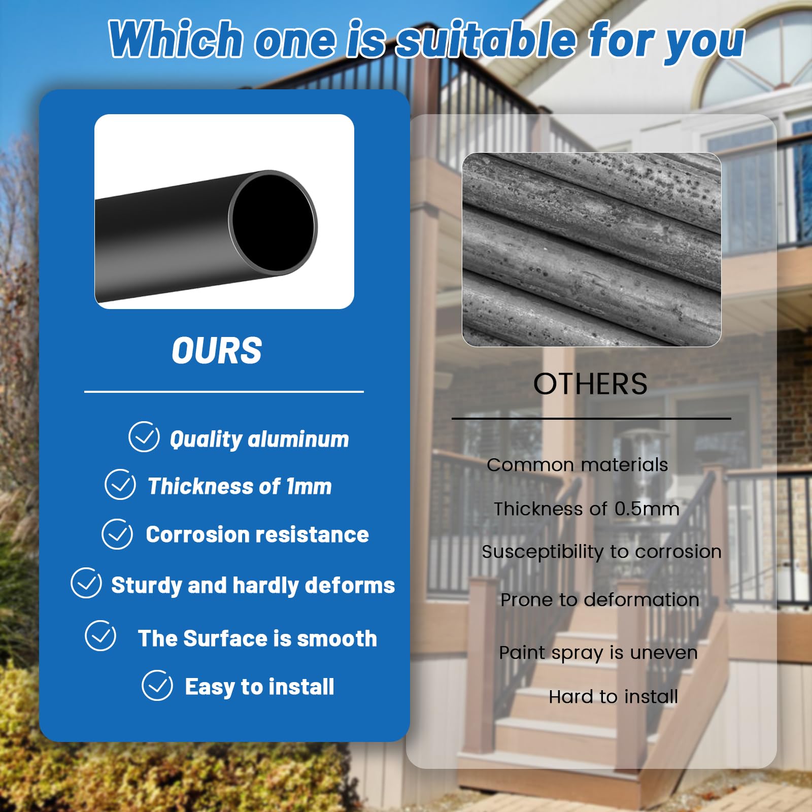 26 cali aluminium platforma Balusters z 105 pakiet, czarny