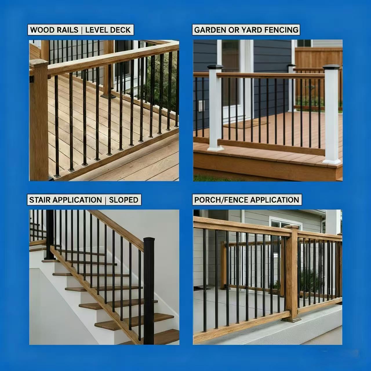 26 cali aluminium platforma Balusters z 105 pakiet, czarny