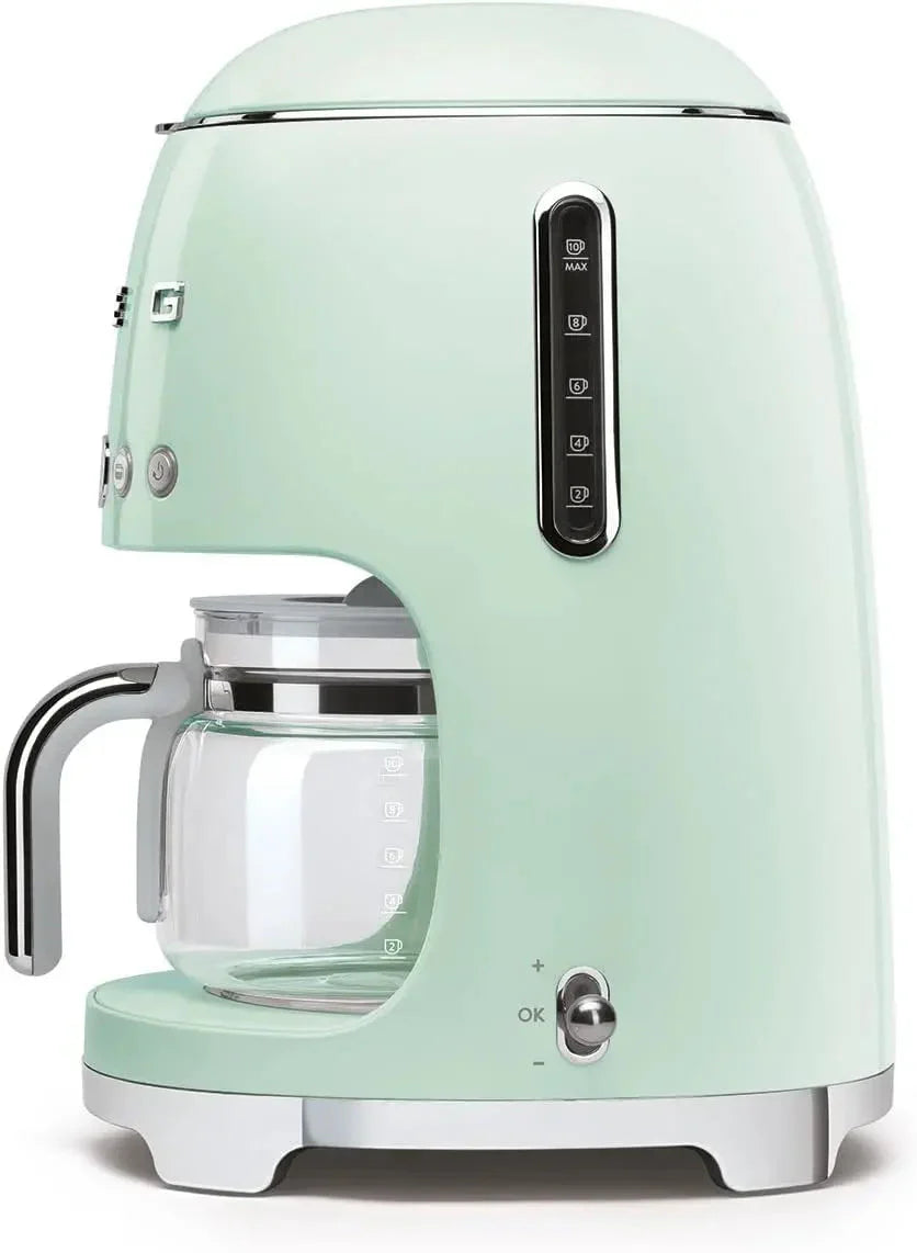 Maszyna, 50's Retro Style Aesthetic Drip filtr kawy, 10 kubki, Pastel zielony
