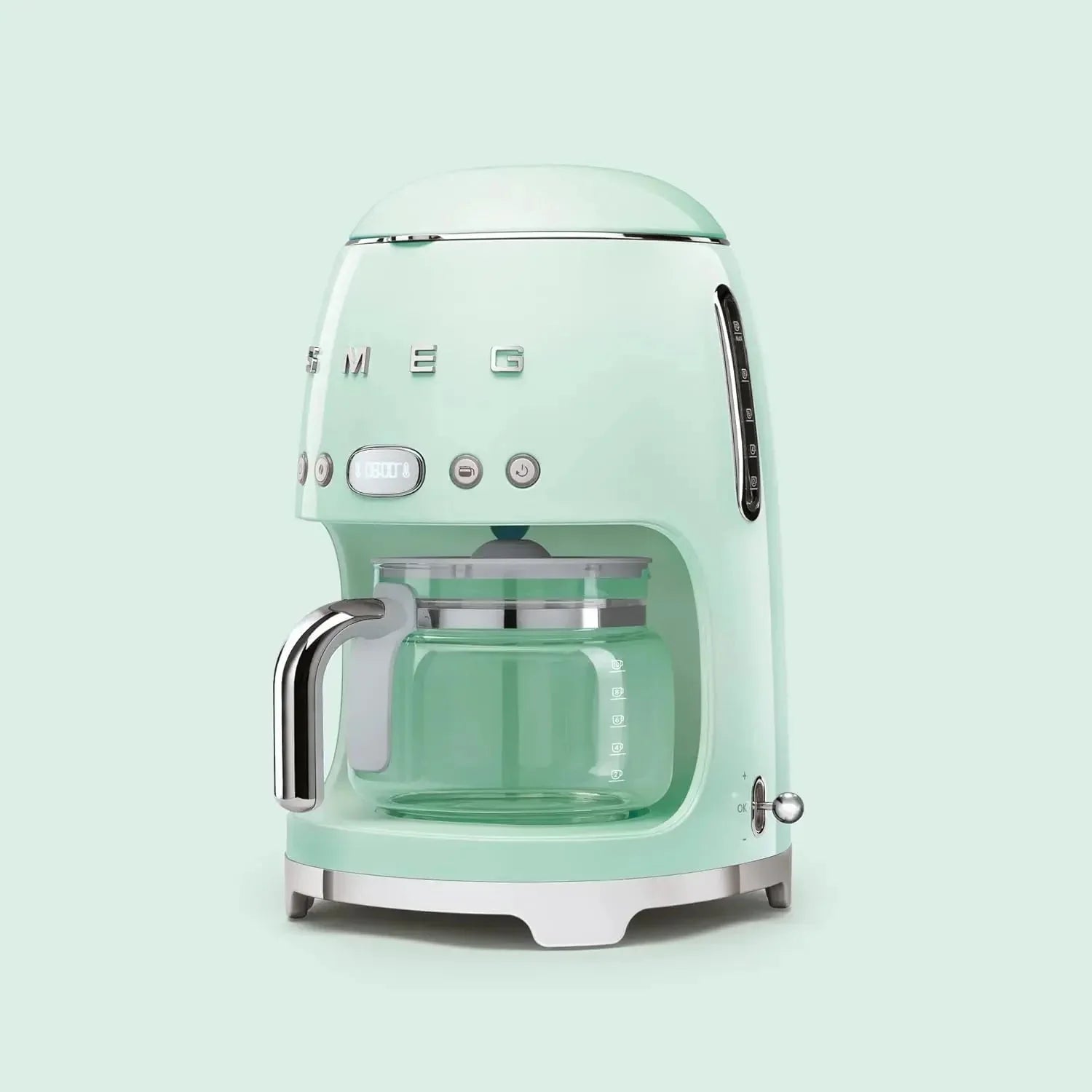 Maszyna, 50's Retro Style Aesthetic Drip filtr kawy, 10 kubki, Pastel zielony