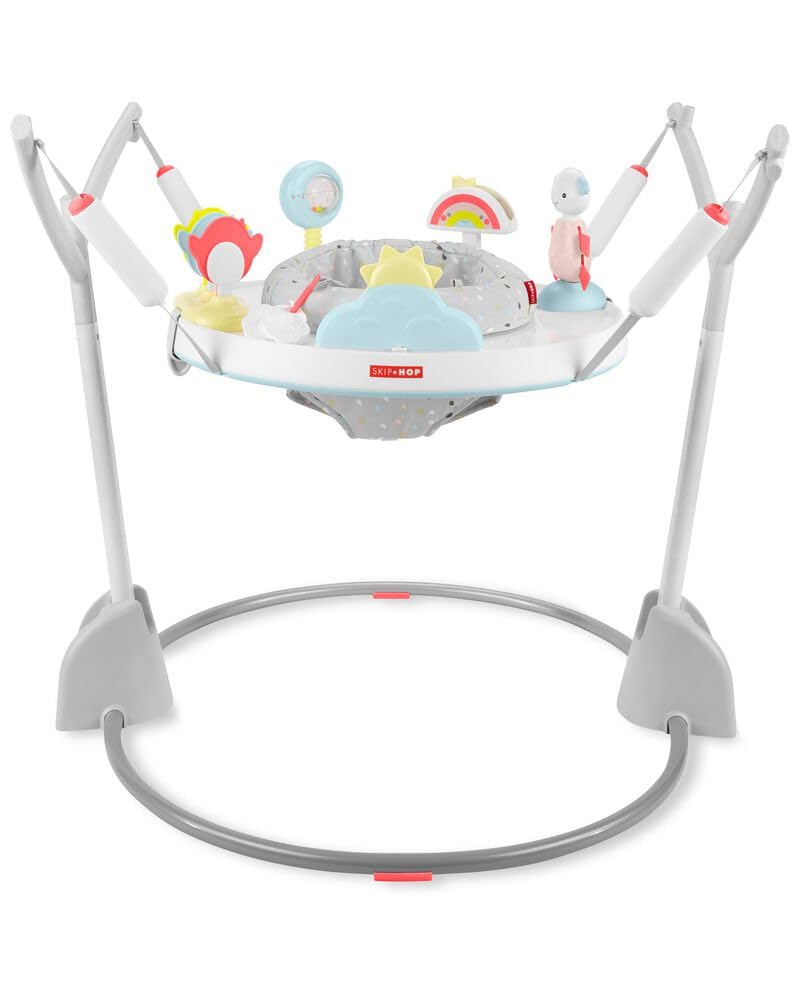 1787502917_try35tEX Hop dziecięcy Activity zabawa Bouncer do dziecięcy Ages 4m+ srebrny Lining Cloud z składany