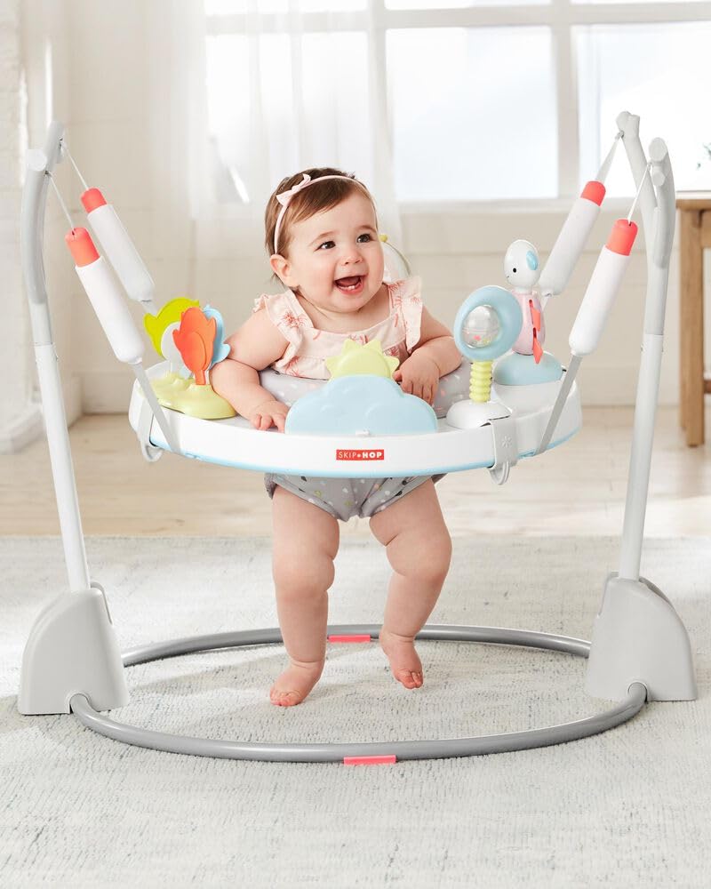 Hop dziecięcy Activity zabawa Bouncer do dziecięcy Ages 4m+ srebrny Lining Cloud z składany