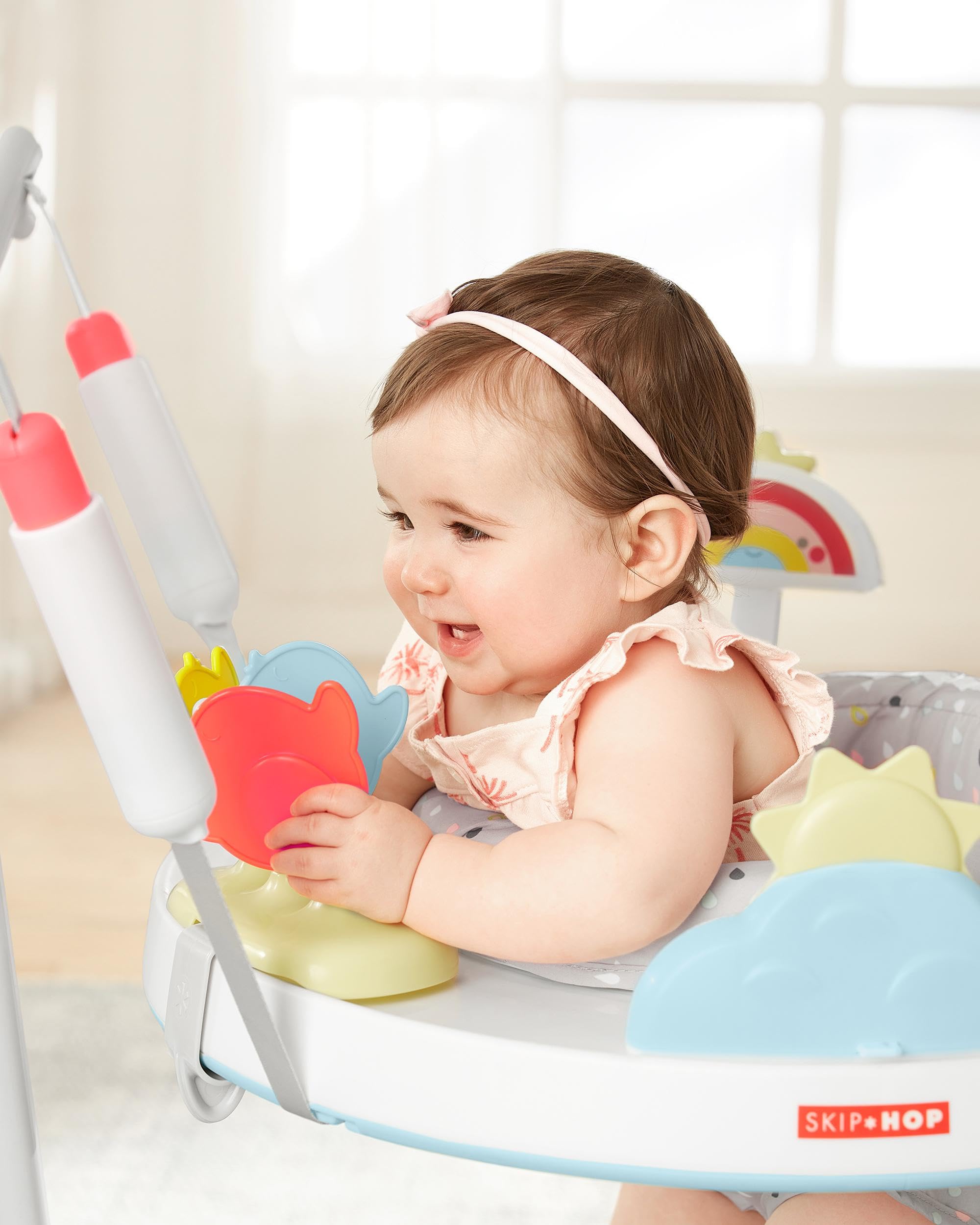 Hop dziecięcy Activity zabawa Bouncer do dziecięcy Ages 4m+ srebrny Lining Cloud z składany