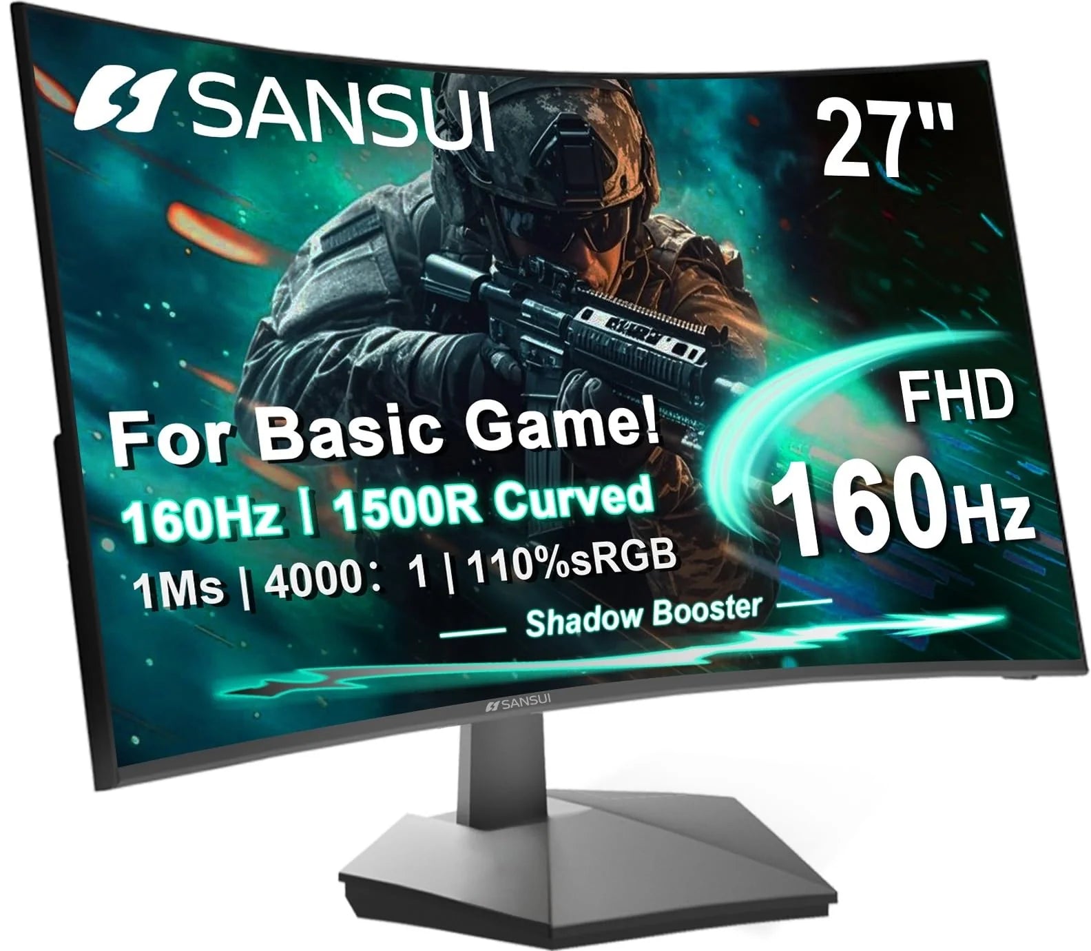 1787504245_Lcsv4fDo Gamingowy monitor, 27-cali Curved 160Hz, FHD 1080P