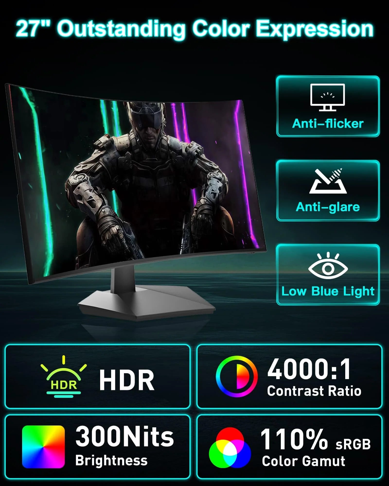 1787504270_PKYHobfL Gamingowy monitor, 27-cali Curved 160Hz, FHD 1080P