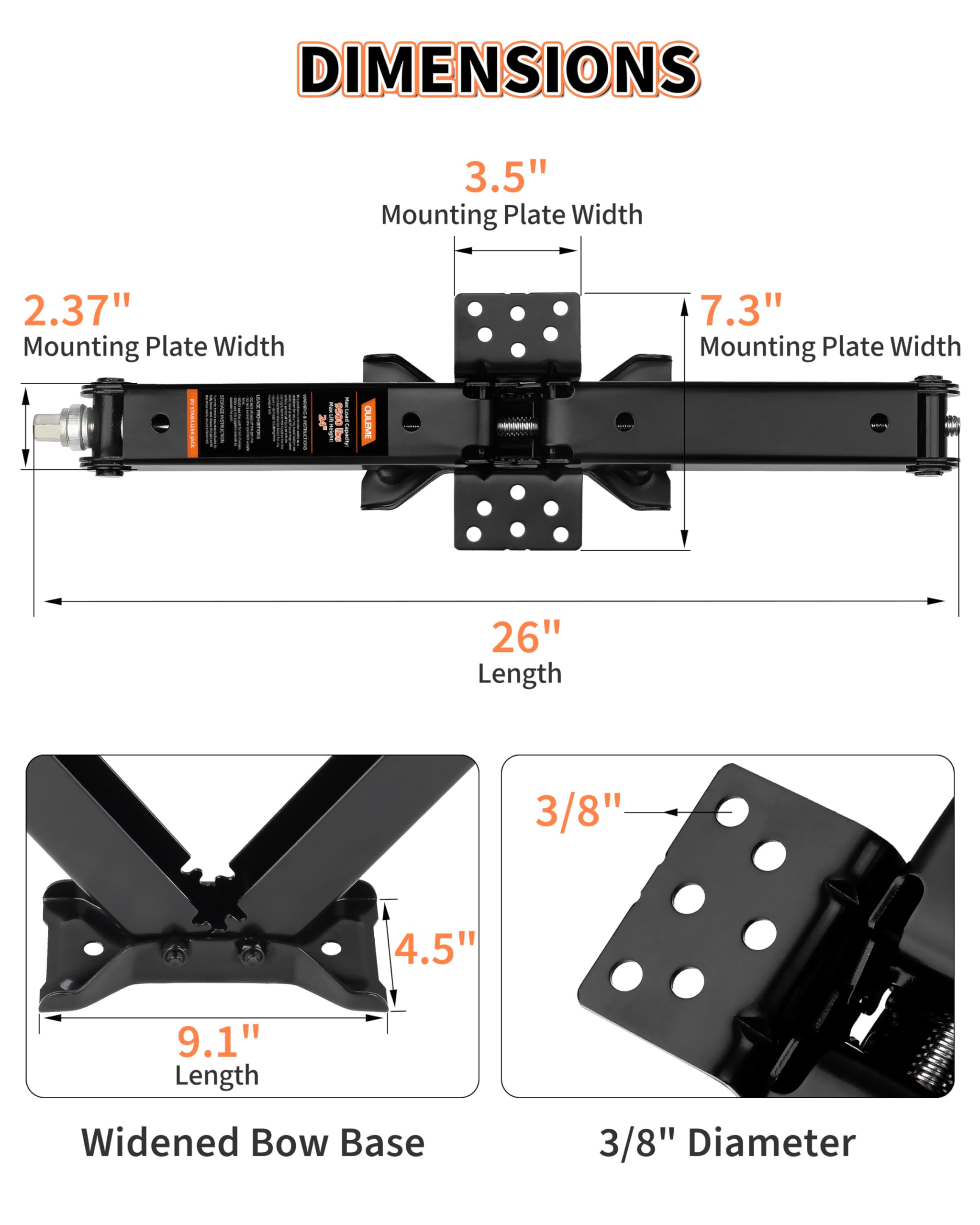 1787507114_g04gFYY3 24 RV Camper Scissor podnośnik z wzmocniony Stabilizer zestaw