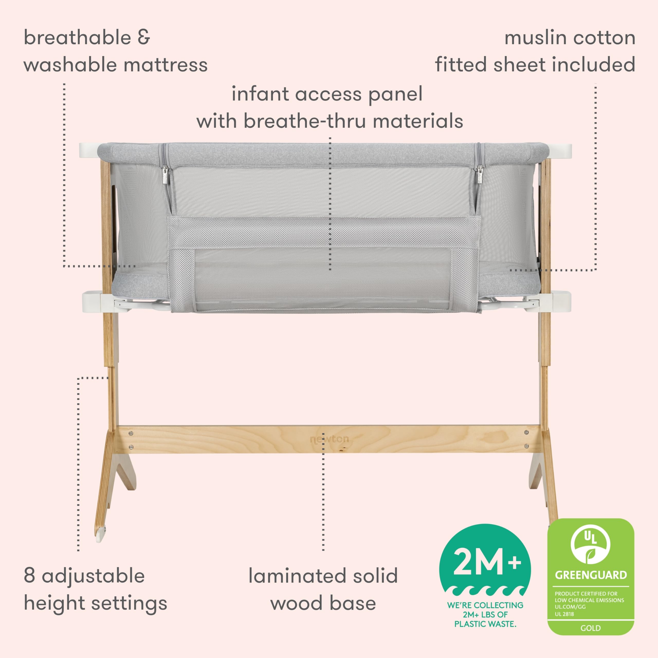 1787509021_4vyPbEOT Dziecięcy Bassinet, i Bedside Sleeper z Washable materac