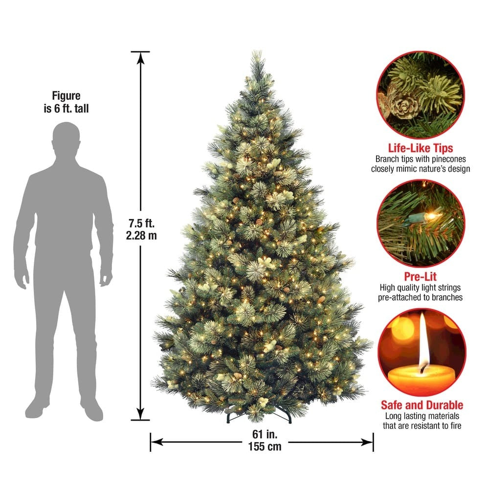 1787509542_lgGYH0mM 7.5 ft. Carolina Pine z przezroczysty lampy Tree, 7.5 stopa