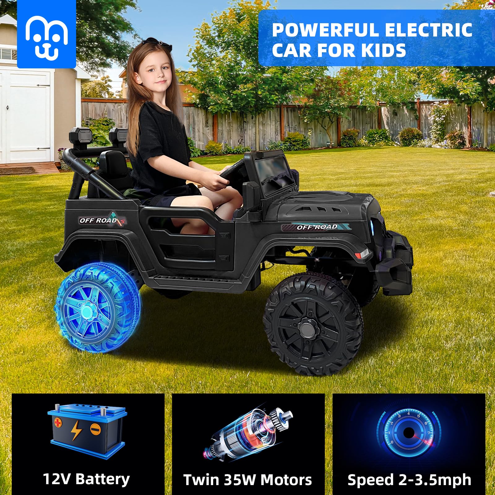 1787510023_i5OYnwoi Motors 12V dla dzieci elektryczny Ride-on ciężarowy z pilot zdalnego sterowania