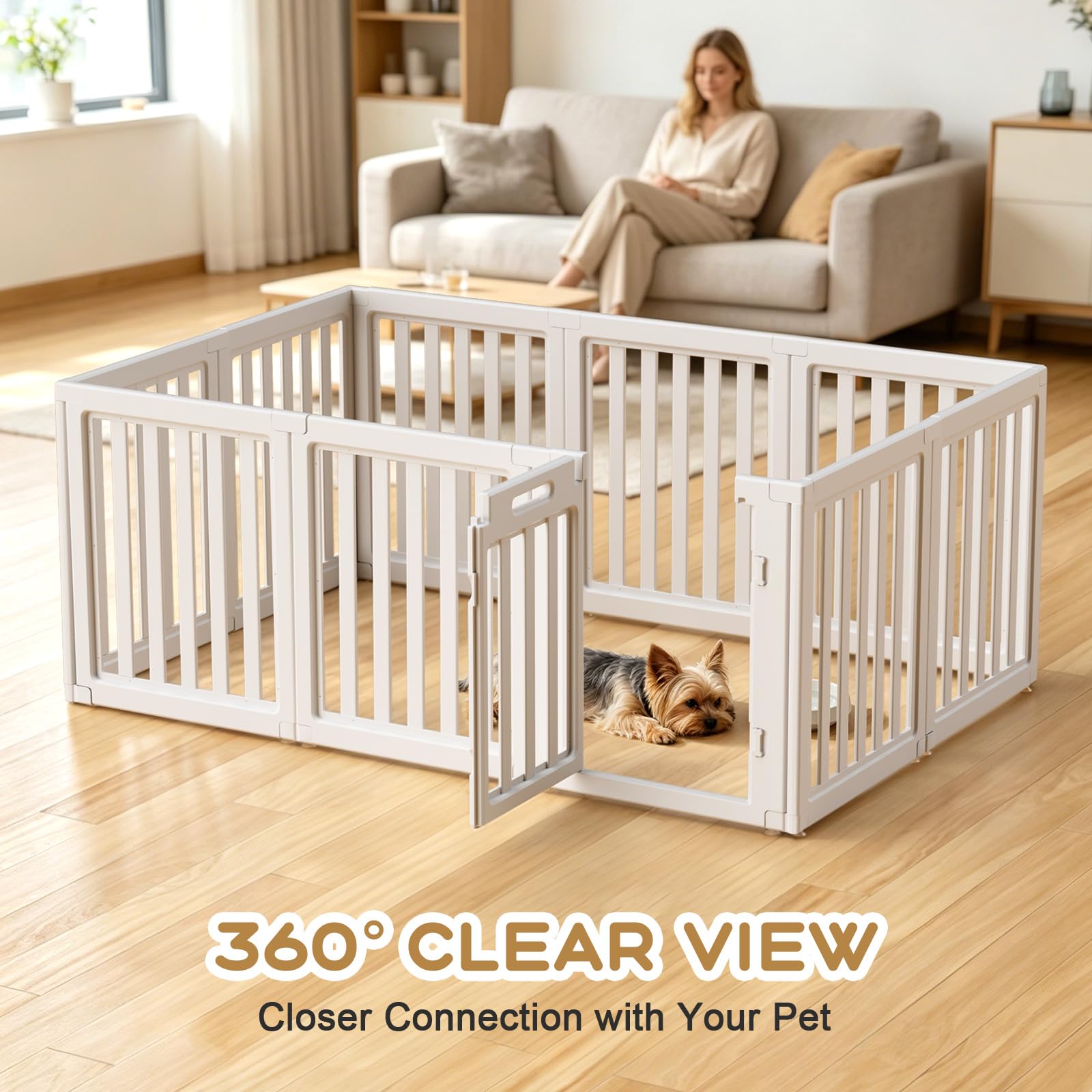 1787511345_KMCY5jH2 Dla psa Playpen z wewnętrzny przezroczysty dla psa Pen, 10 Panels