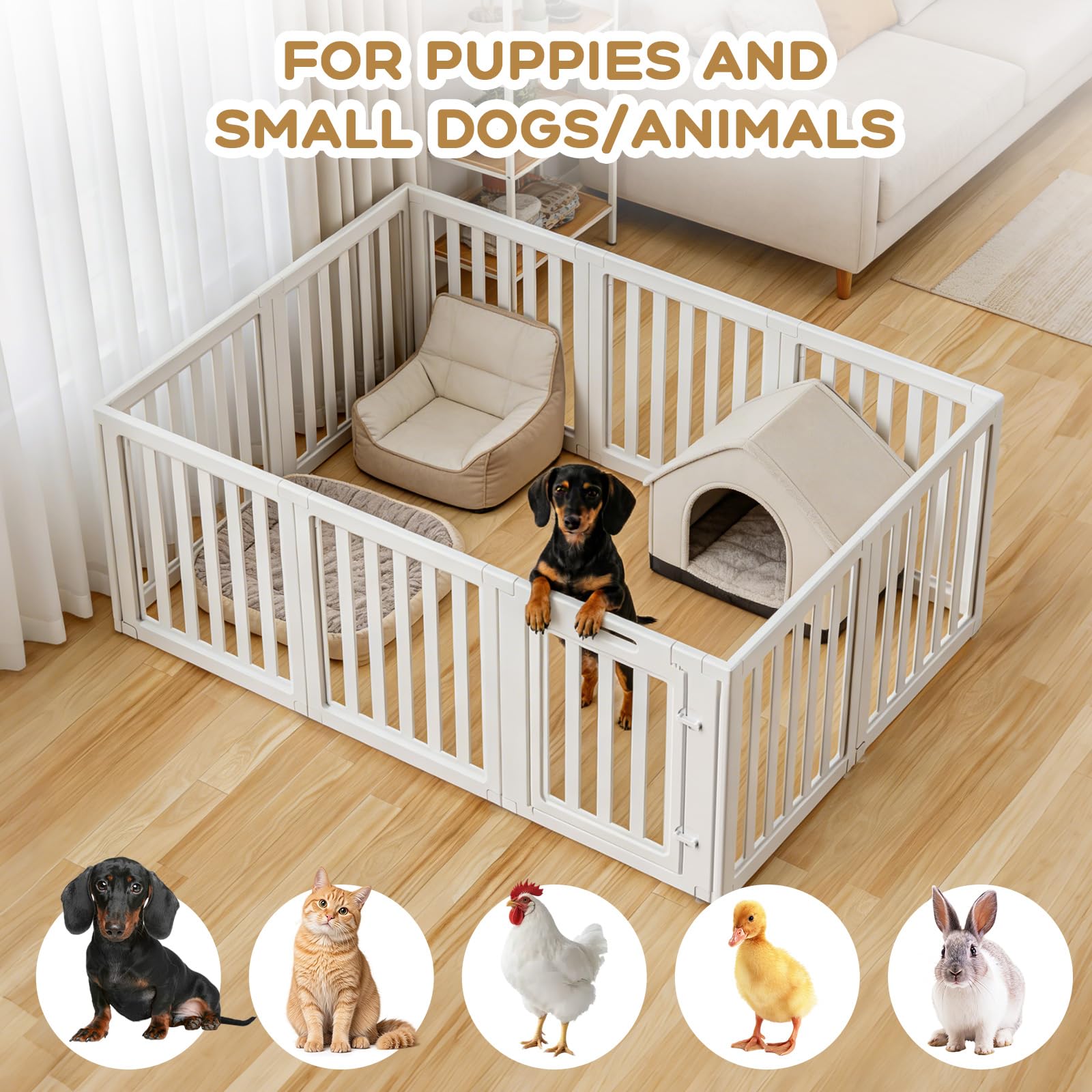 1787511348_e6GsQvU2 Dla psa Playpen z wewnętrzny przezroczysty dla psa Pen, 10 Panels