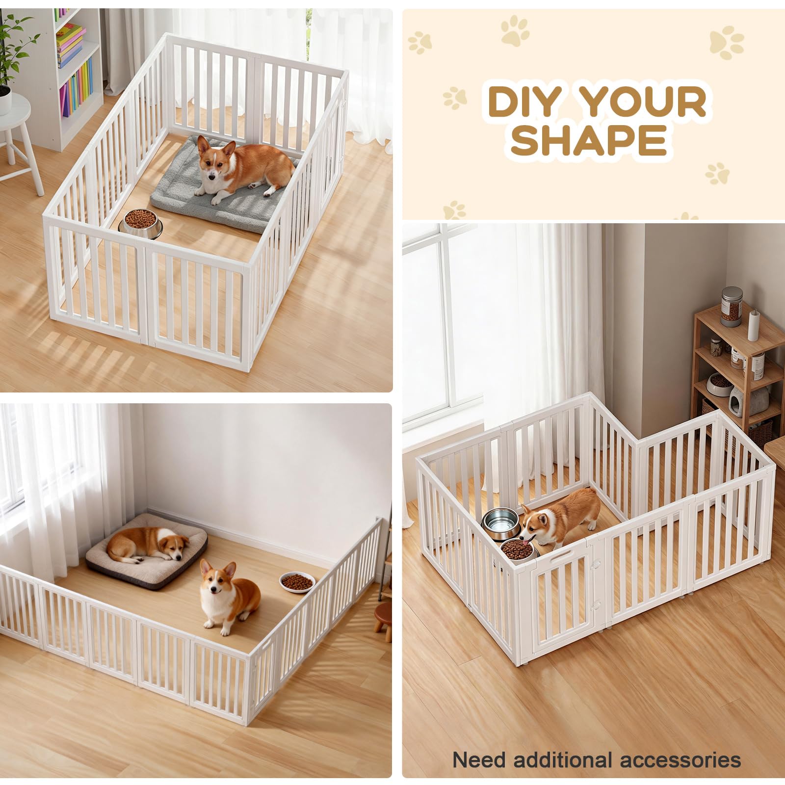 1787511351_0LXvmbpy Dla psa Playpen z wewnętrzny przezroczysty dla psa Pen, 10 Panels