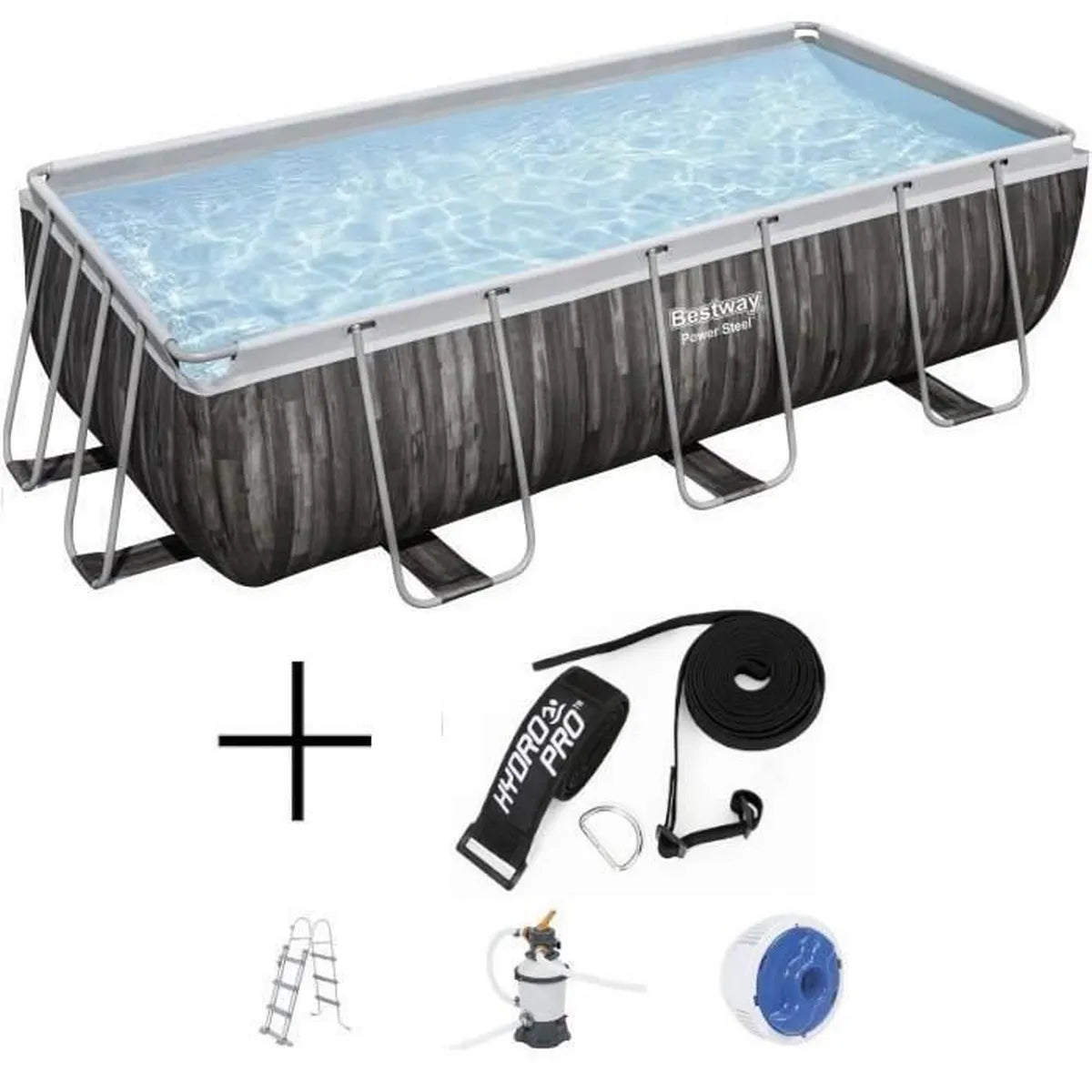 1787512736_FGtVpIB6 Kit - Piscine Hors Sol Tubulaire - 488 X 305 X 107 Cm, Ovale (Livrée Avec Une Échelle, Une Bche, Un Épurateur)