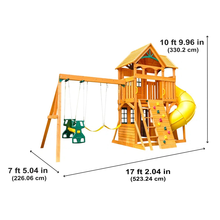 1787512943_CLEW3ZMf Huśtawka zestaw, Boulder stacja drewniany, /playset z Tube zjezdzalnia