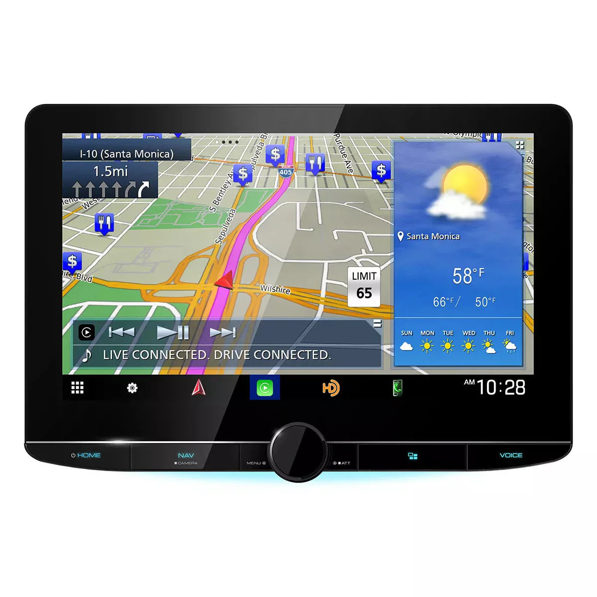 Kenwood Excelon DNR1007XR 10.1 cali HD Navigation samochodowy Stereo z Bluetooth i Wi-Fi