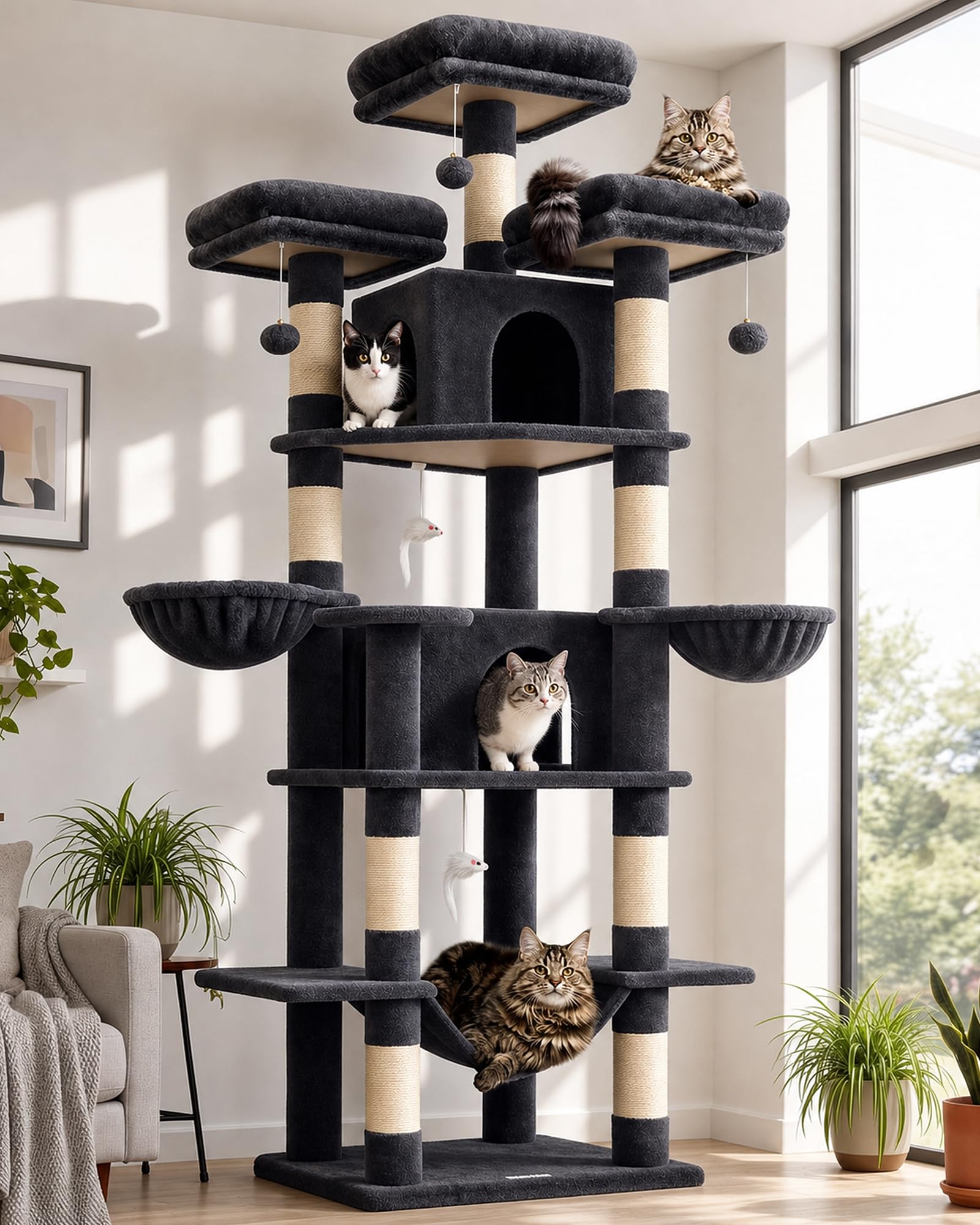 1787516732_zxr660va Big dla kota Tower z 80 XXL dla kota Tree do Multiple Cats