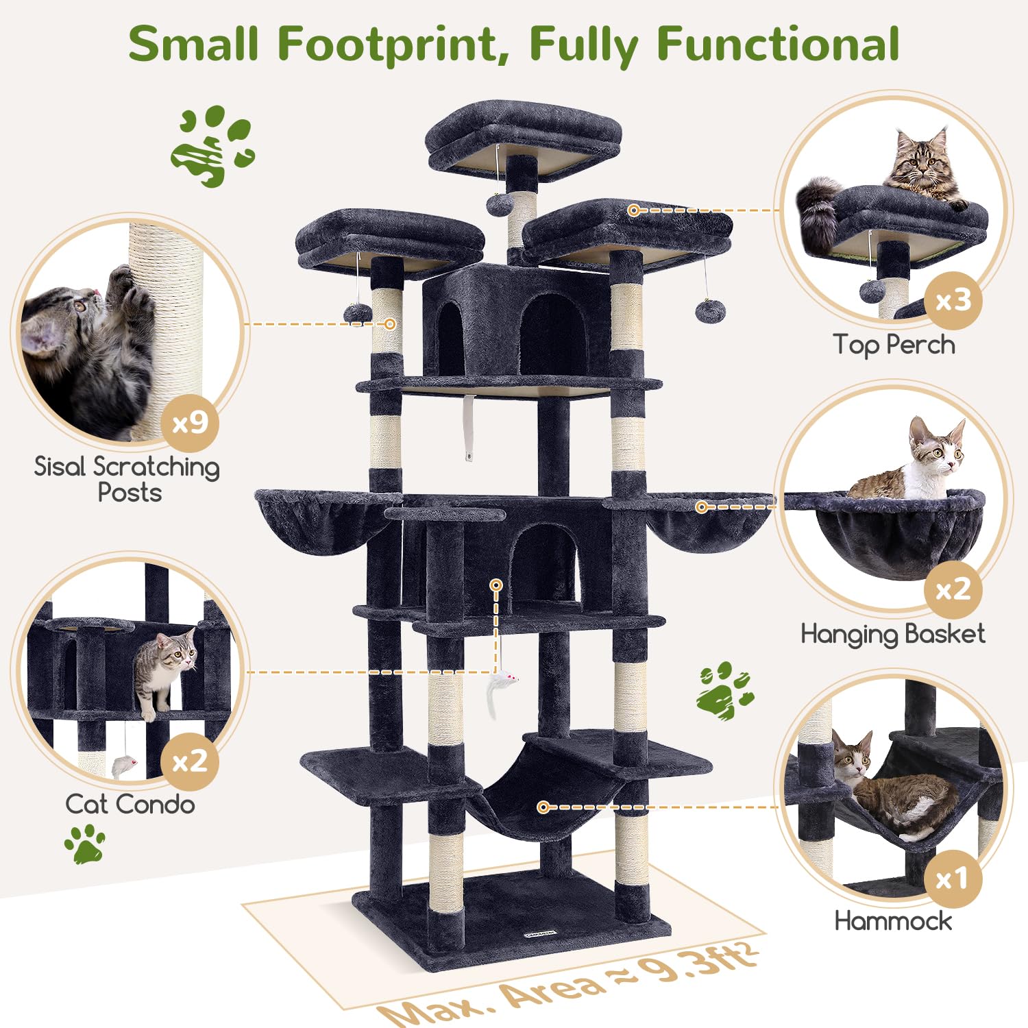 1787516746_kMVzqjFW Big dla kota Tower z 80 XXL dla kota Tree do Multiple Cats
